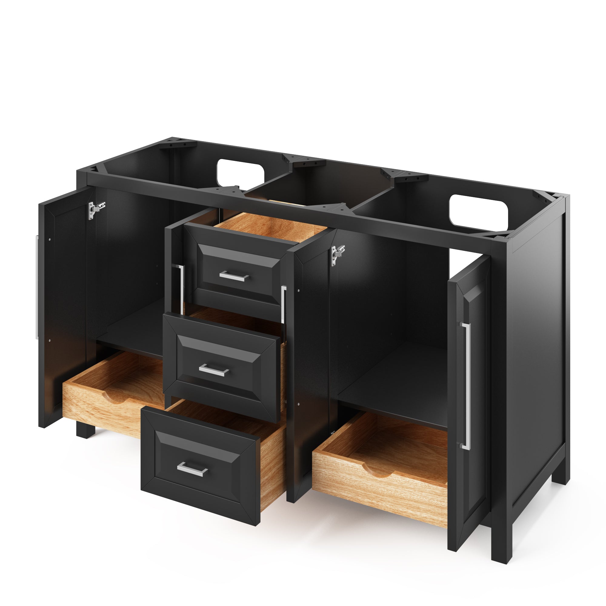 60" Black Cade Vanity, double bowl | KitchBath