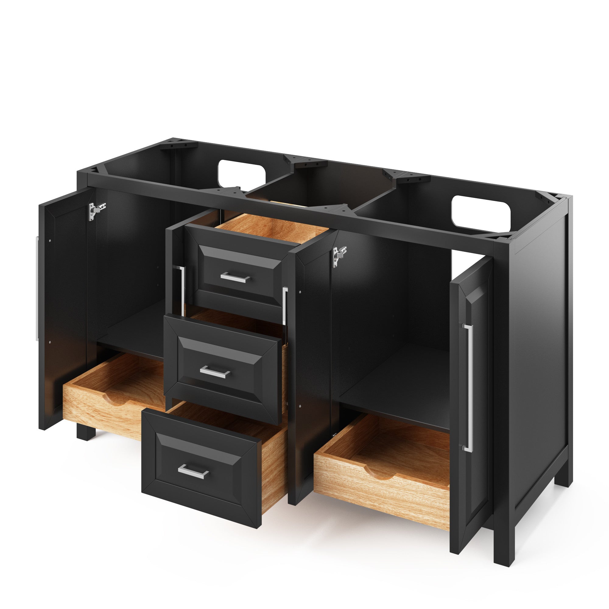 60" Black Cade Vanity, double bowl | KitchBath