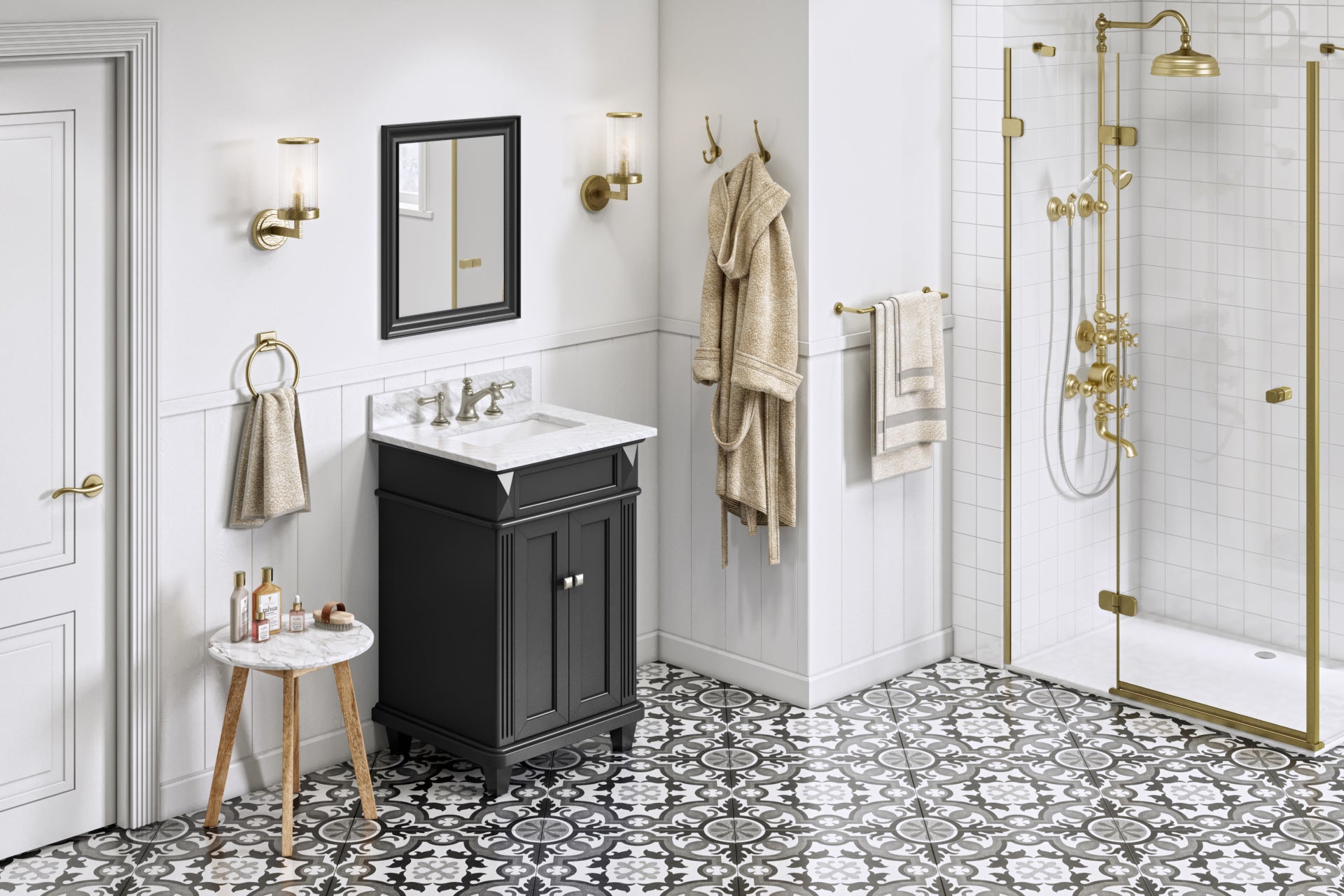 24" Black Douglas Vanity | KitchBath