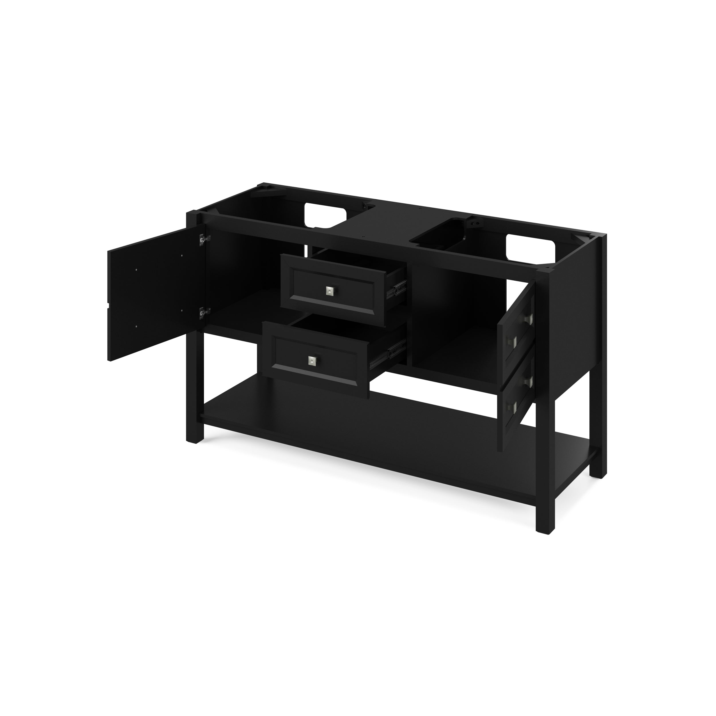 60" Black Adler Vanity, double bowl | KitchBath