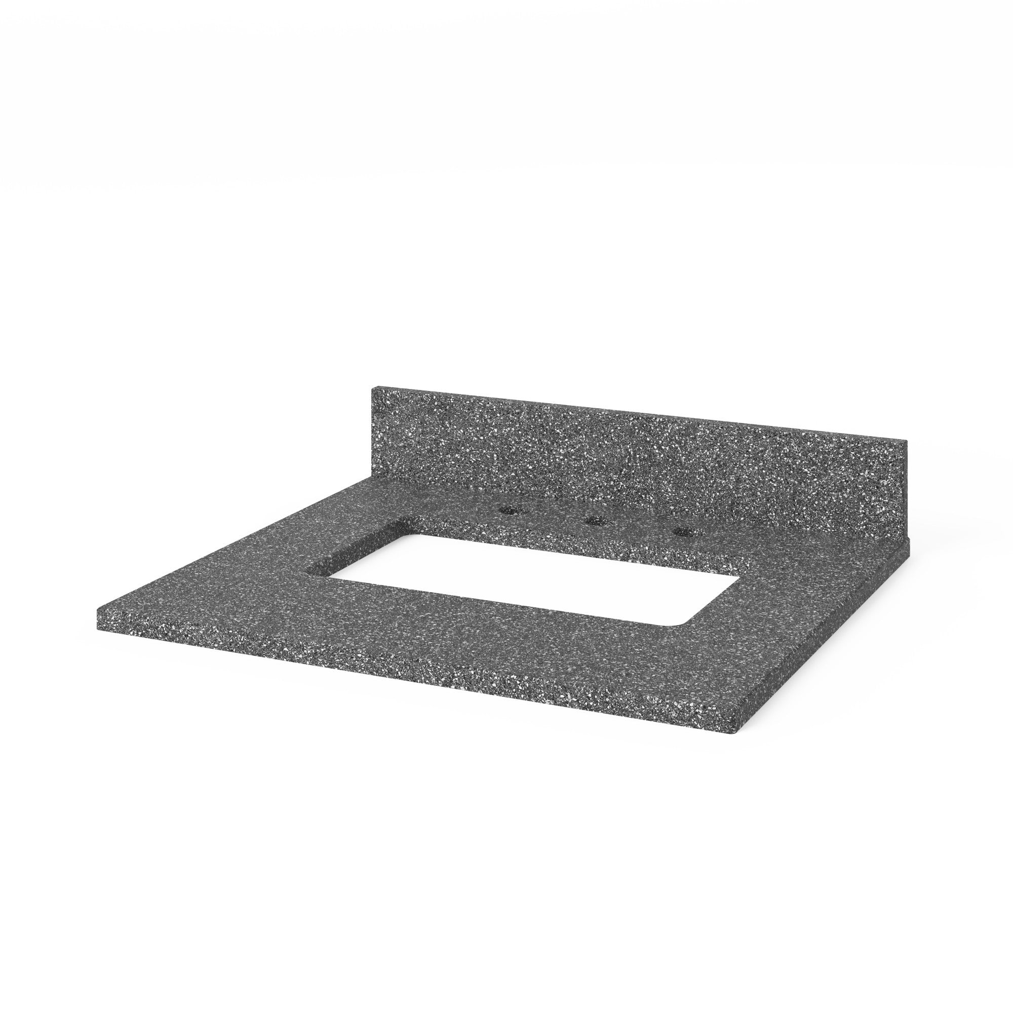 24" Grey Addington Vanity, Boulder Cultured Marble Vanity Top, undermount rectangle bowl | KitchBath