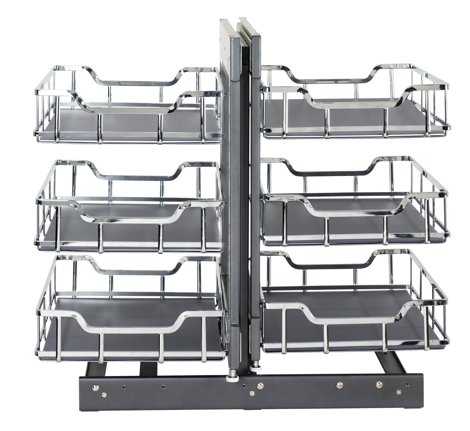 18" Polished Chrome STORAGE WITH STYLE® Full-Height Blind Corner Organizer | KitchBath