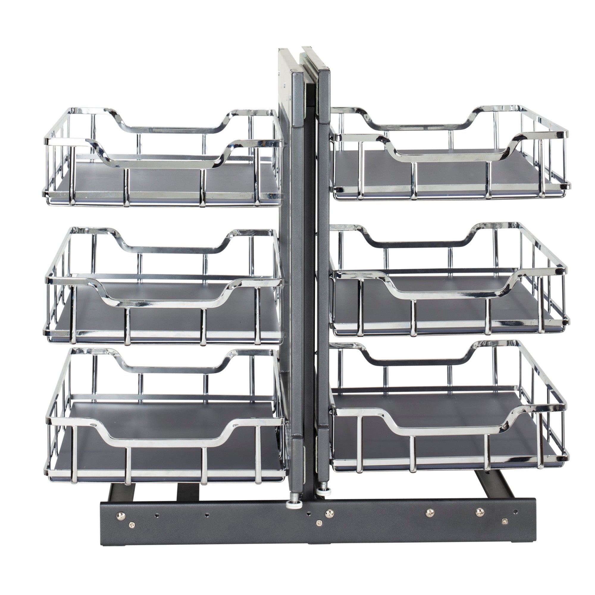 18" Polished Chrome STORAGE WITH STYLE® Full-Height Blind Corner Organizer | KitchBath