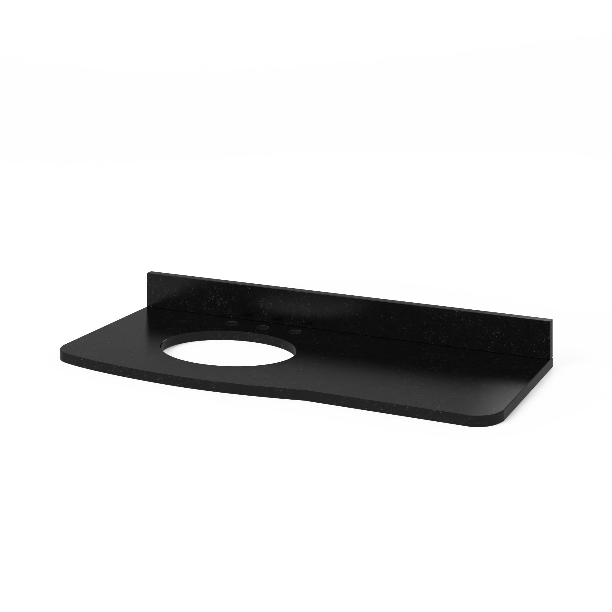 48" Walnut Compton Vanity, Compton-only Black Granite Vanity Top, undermount oval bowl | KitchBath