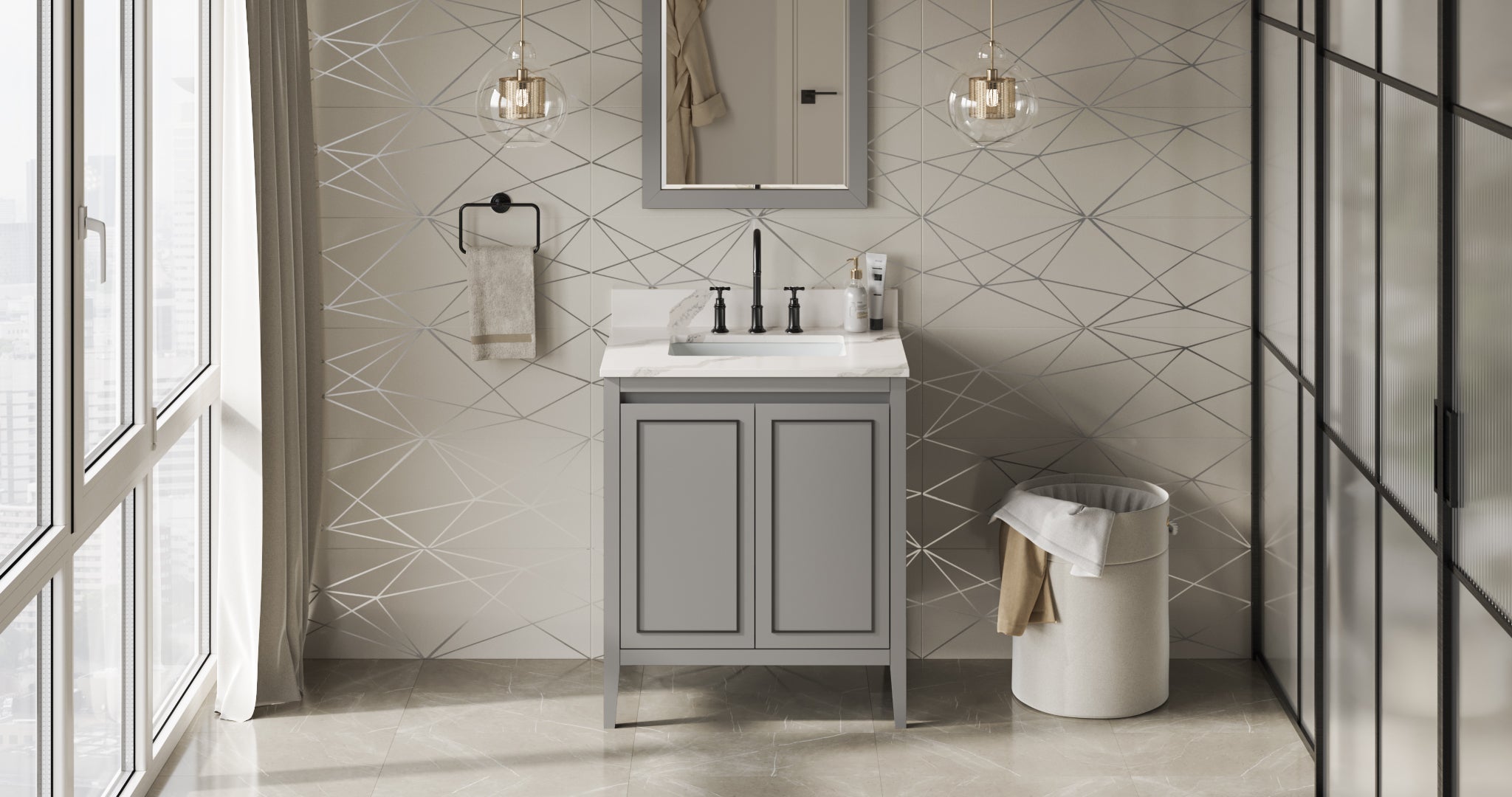 30" Grey Percival Vanity | KitchBath