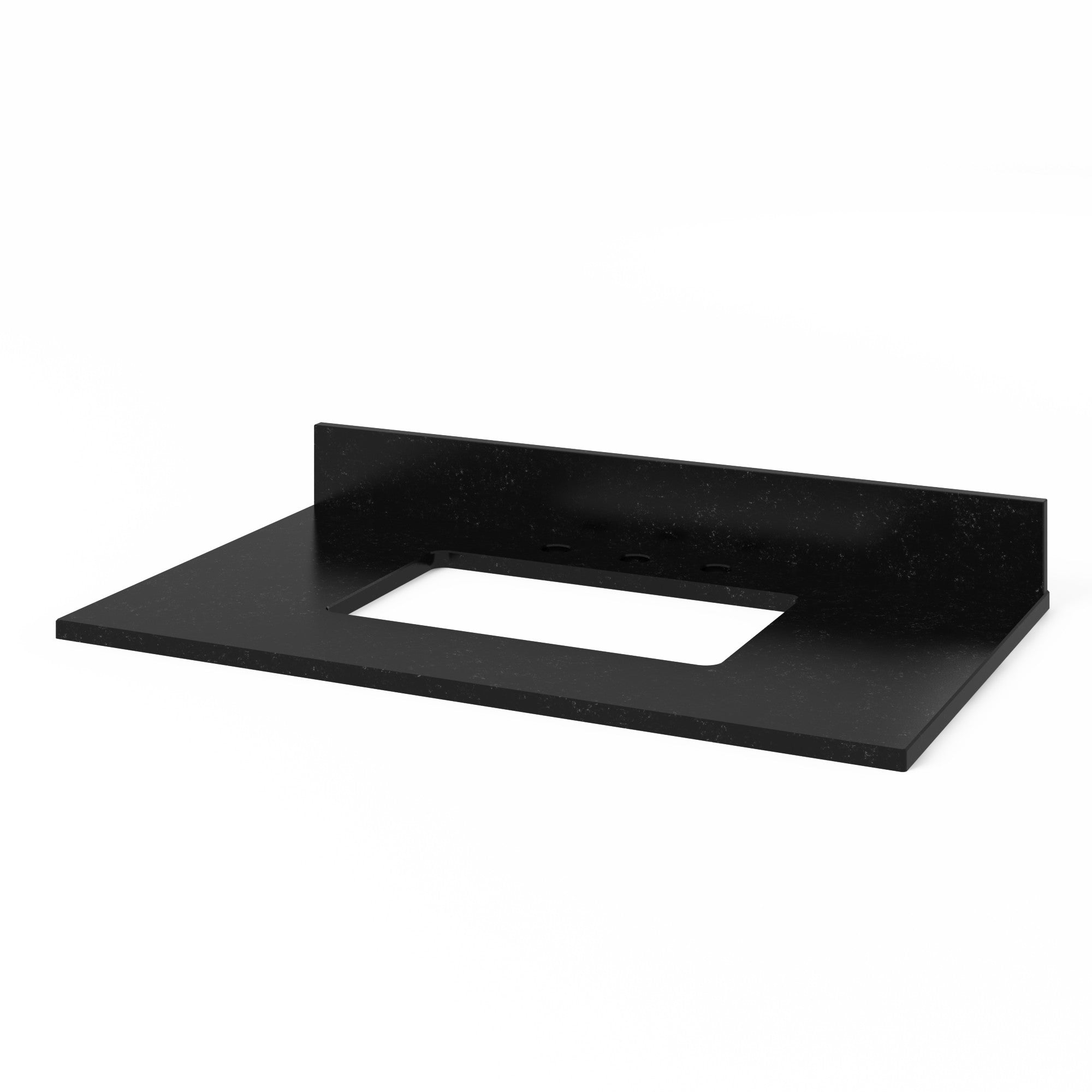 36" White Wavecrest Vanity, Black Granite Vanity Top, undermount rectangle bowl | KitchBath