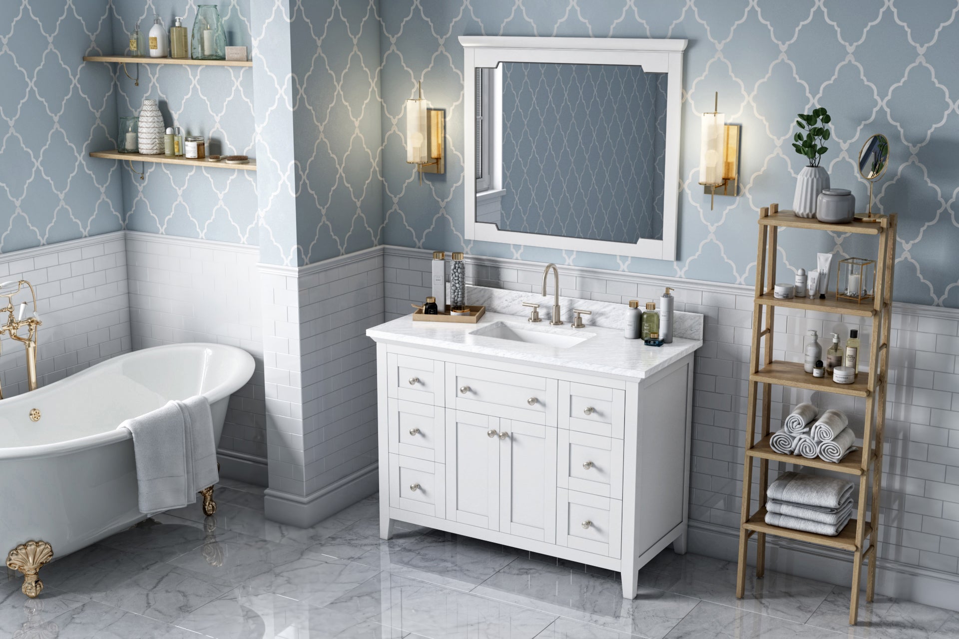 48" White Chatham Vanity | KitchBath