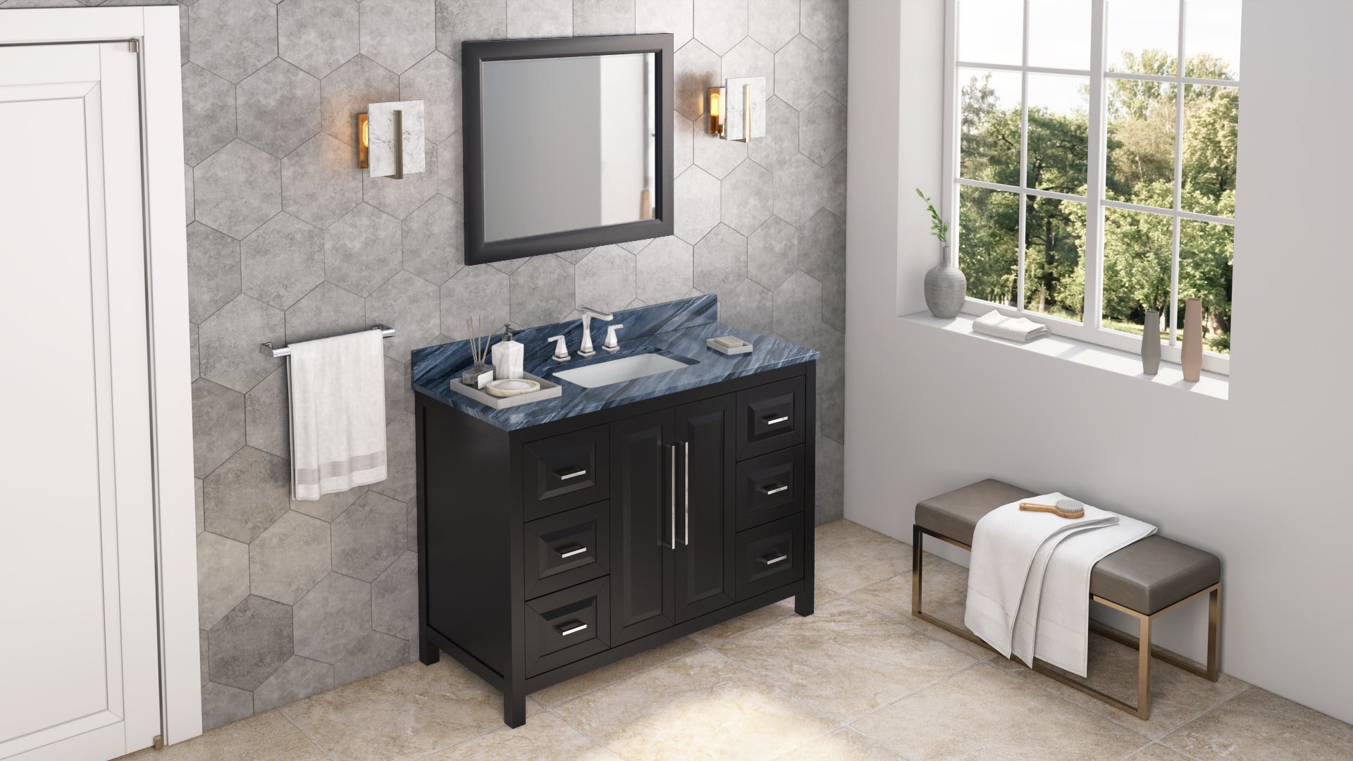 48" Black Cade Vanity | KitchBath