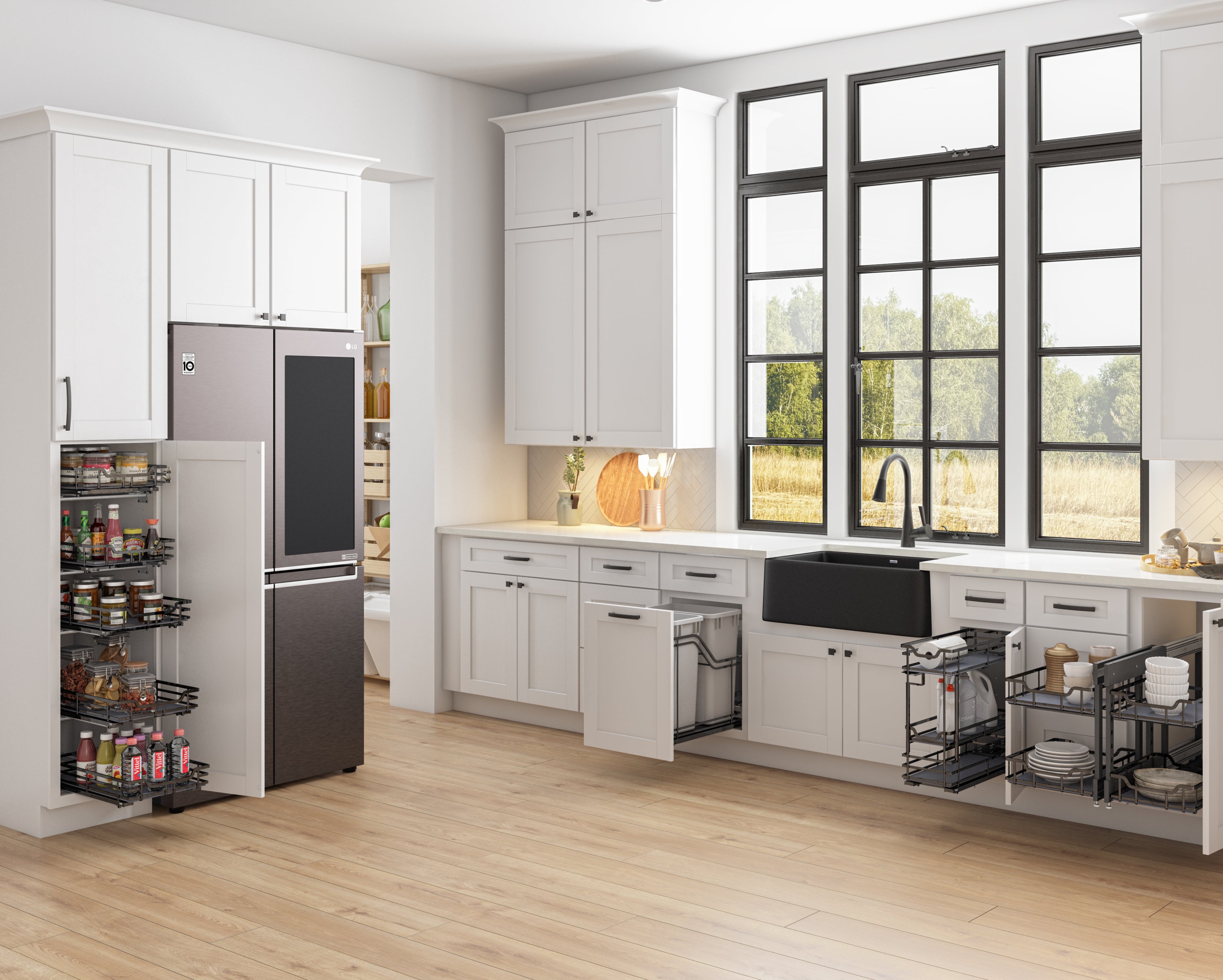5" Black Nickel STORAGE WITH STYLE® Metal "No Wiggle" Soft-close Base Pullout | KitchBath