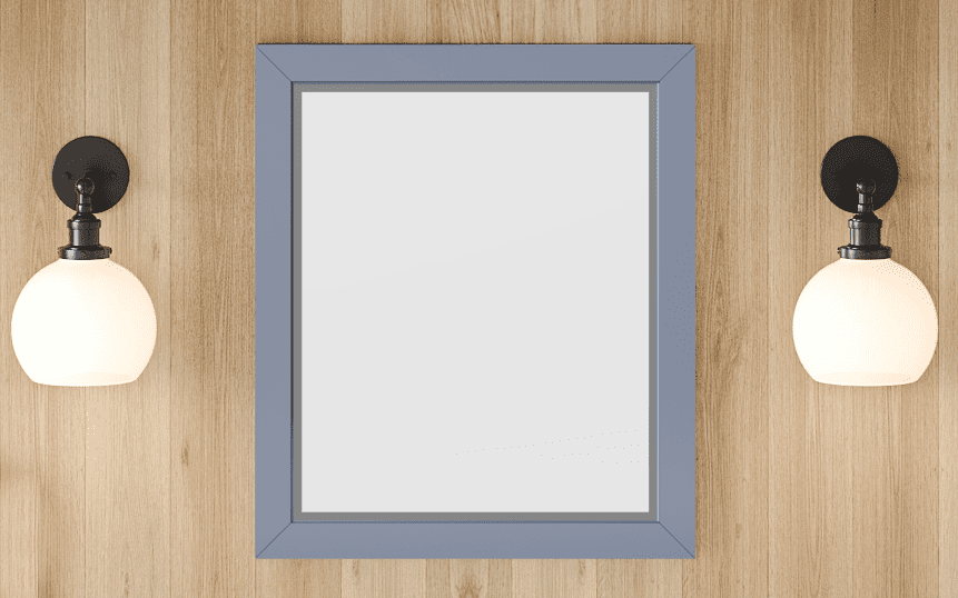 25 W x 1" D x 28" H Blue Steel Cade mirror | KitchBath