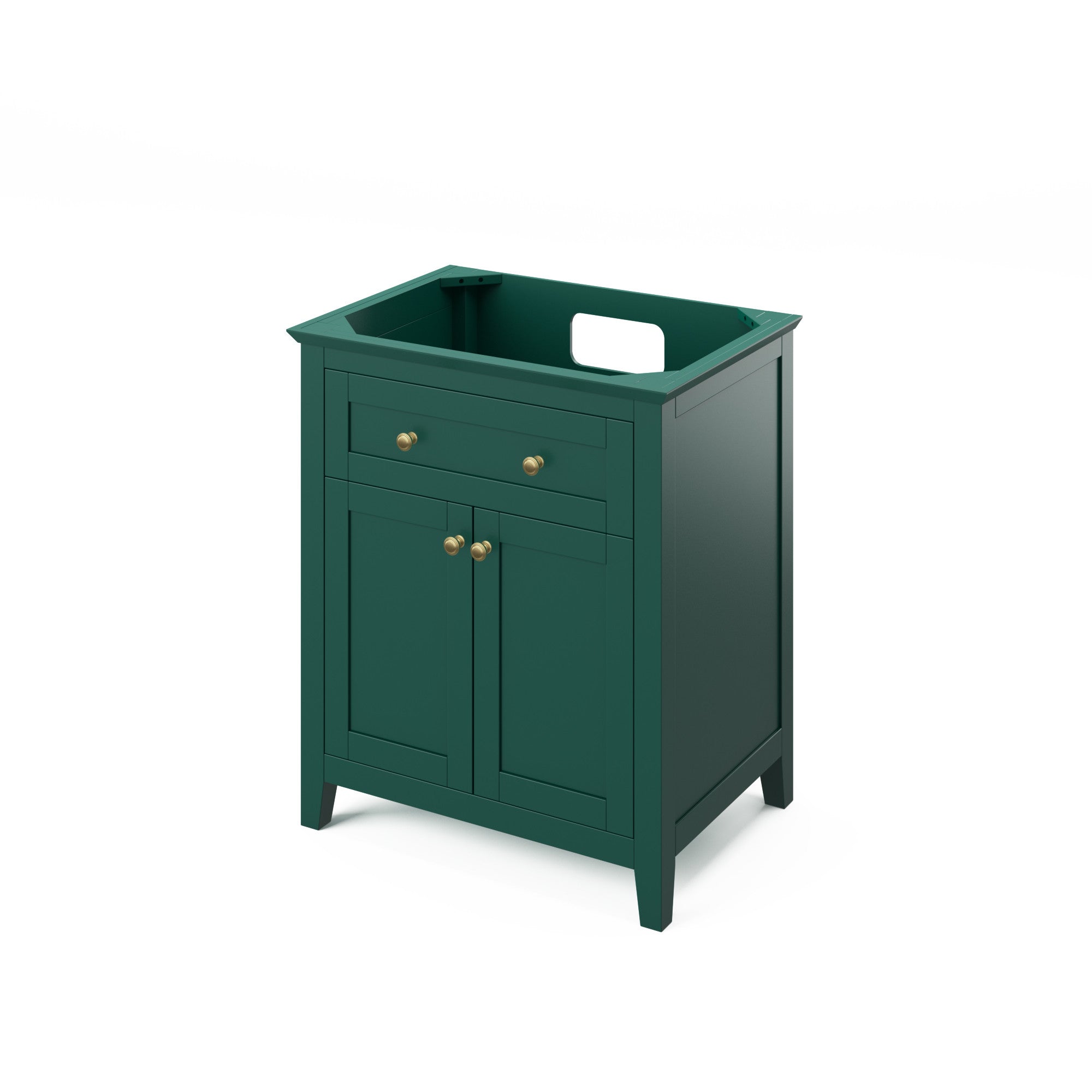 30" Forest Green Chatham Vanity, Boulder Cultured Marble Vanity Top, undermount rectangle bowl | KitchBath