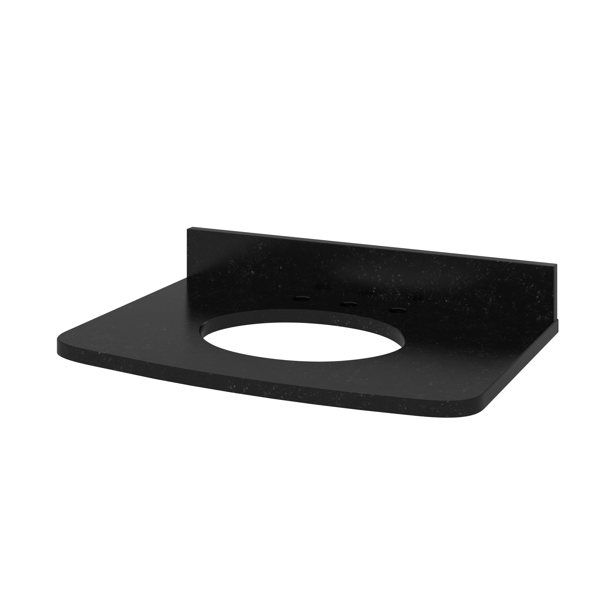 30" White Compton Vanity, Compton-only Black Granite Vanity Top, undermount oval bowl | KitchBath