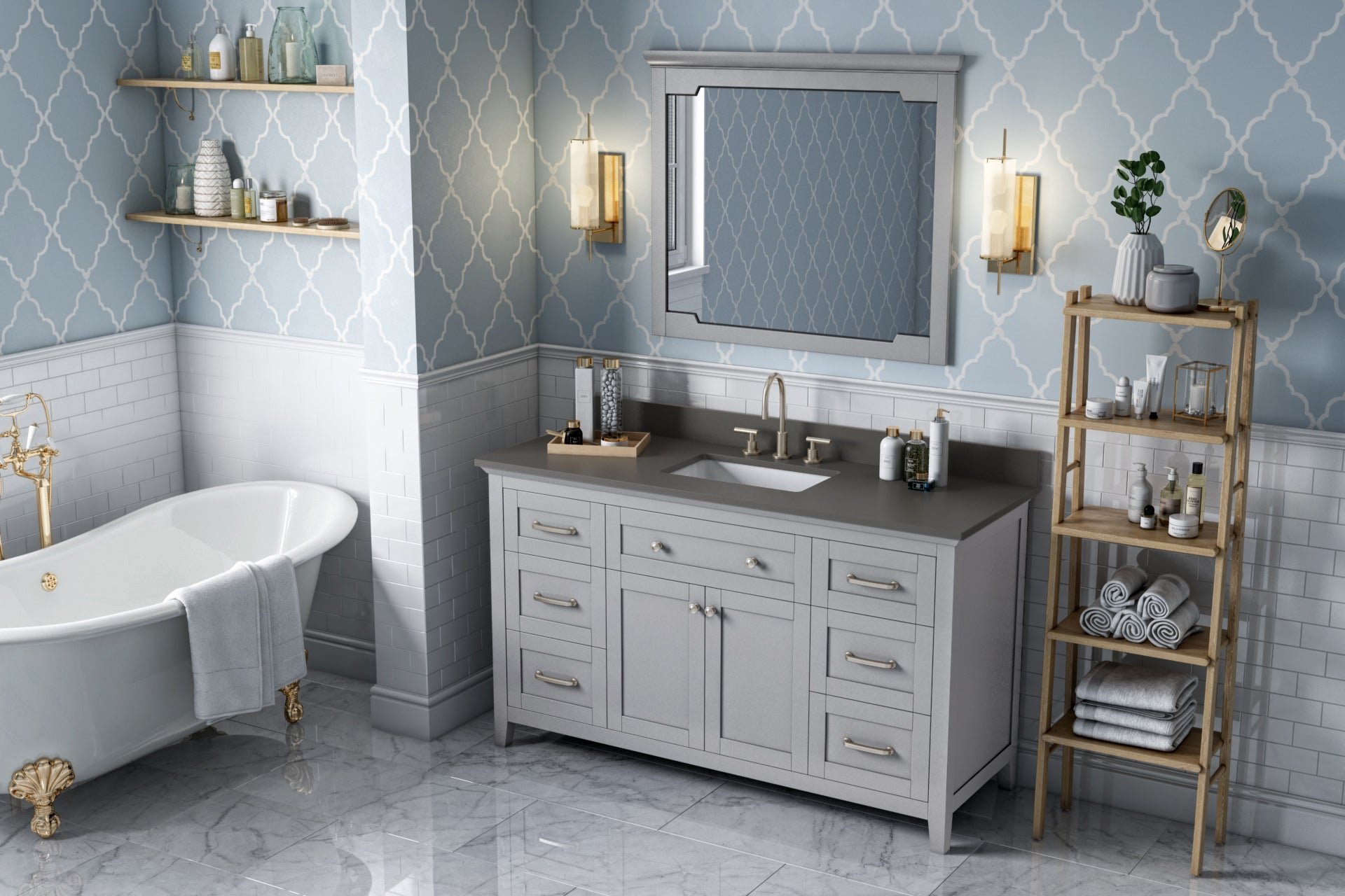60" Grey Chatham Vanity | KitchBath