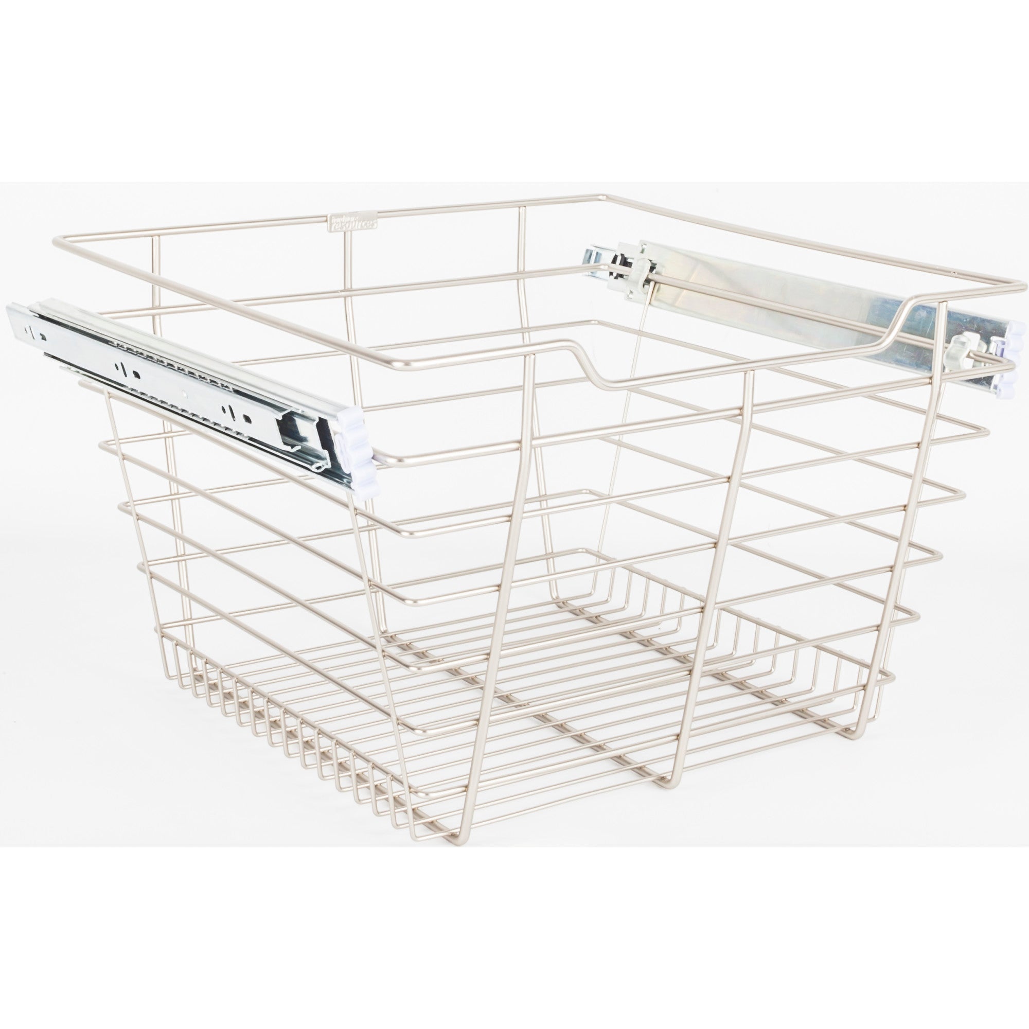 Satin Nickel Closet Pullout Basket with Slides 14"D x 17"W x 11"H
