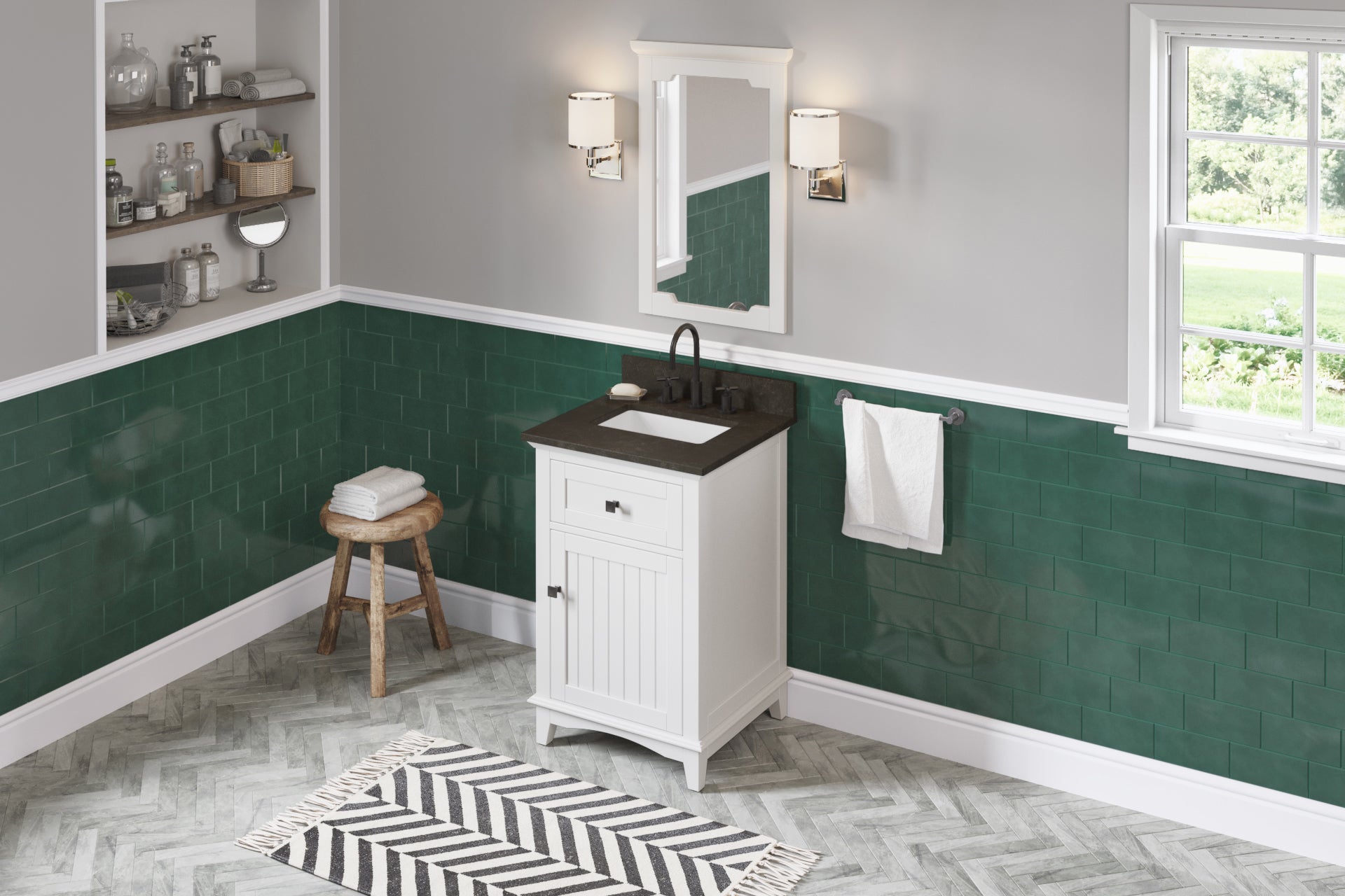 24" White Savino Vanity | KitchBath