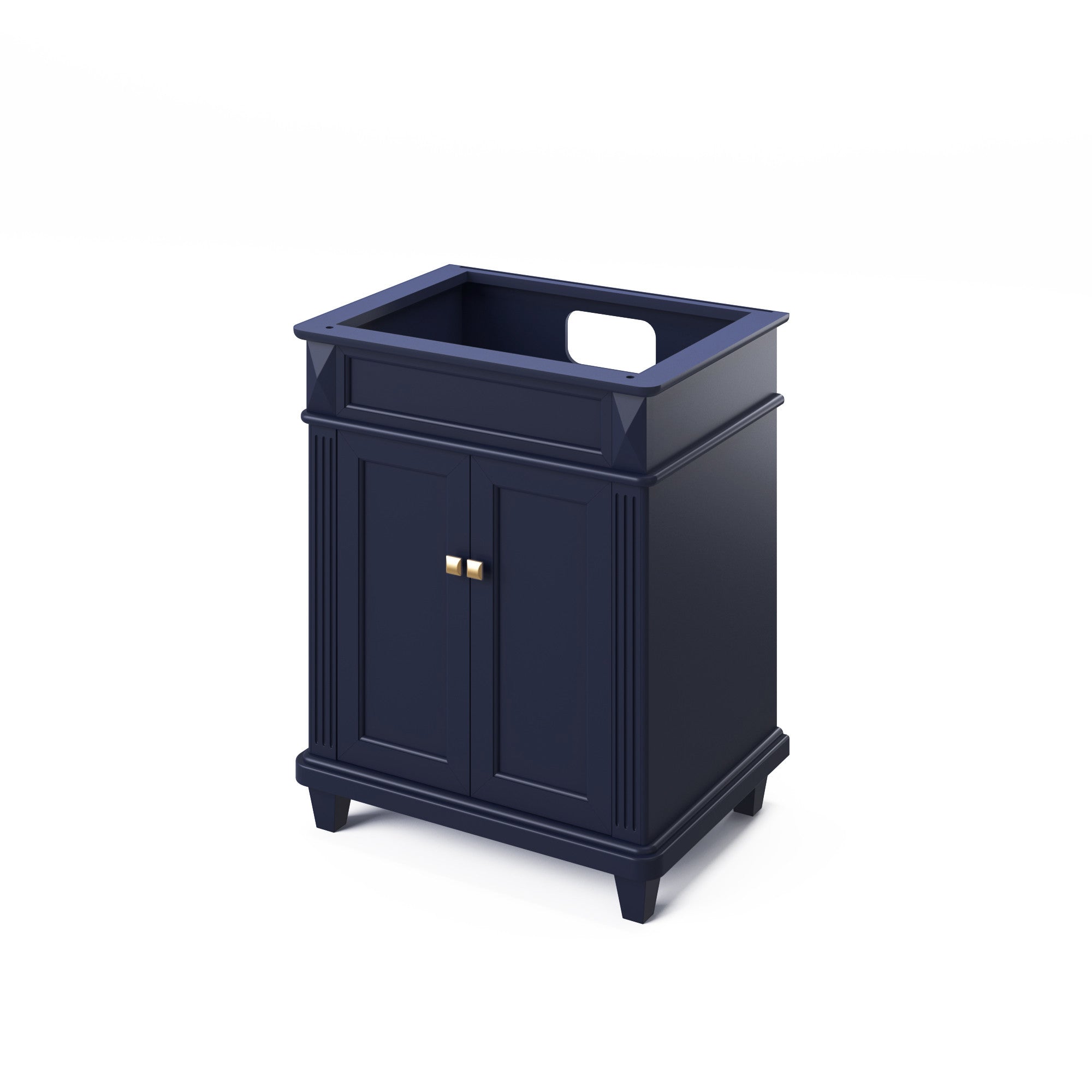 30" Hale Blue Douglas Vanity, White Carrara Marble Vanity Top, undermount rectangle bowl | KitchBath
