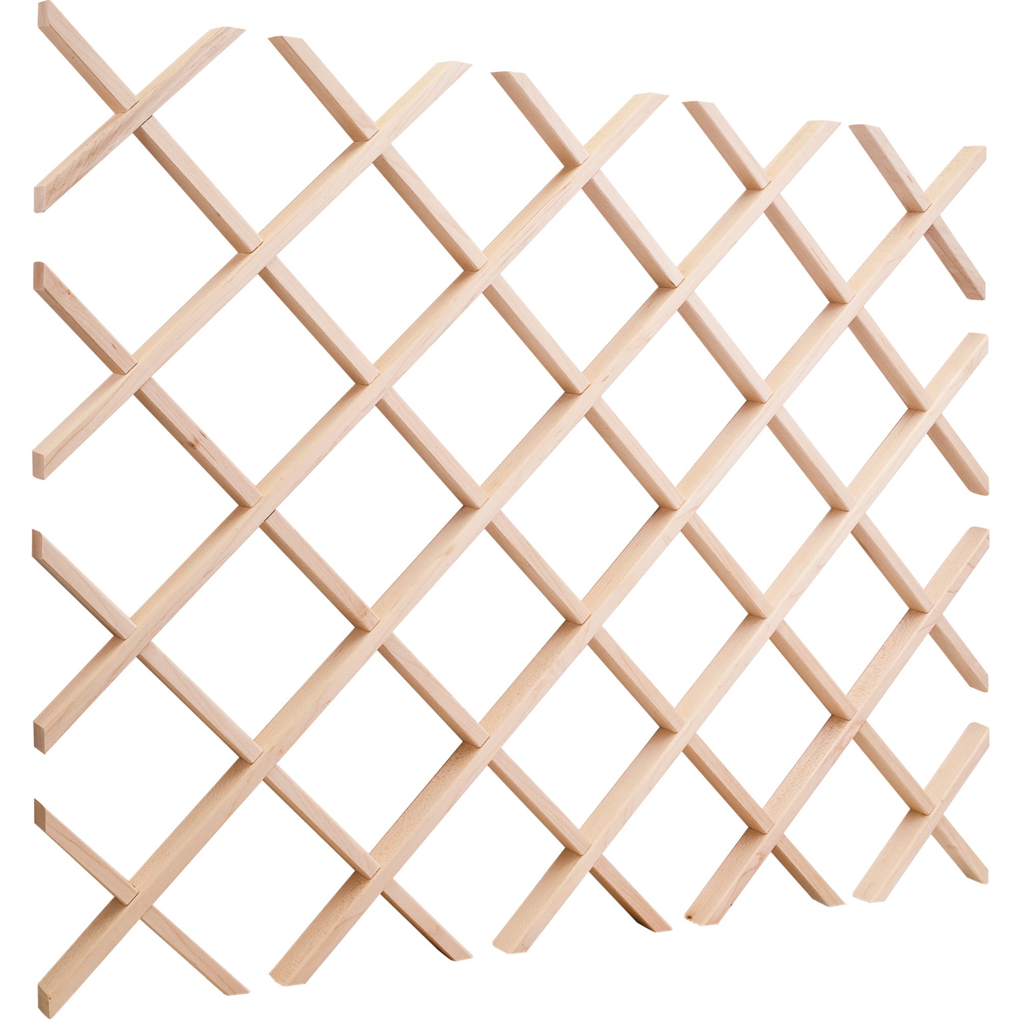 36" H x 36" W Maple Wine Bottle Lattice | KitchBath