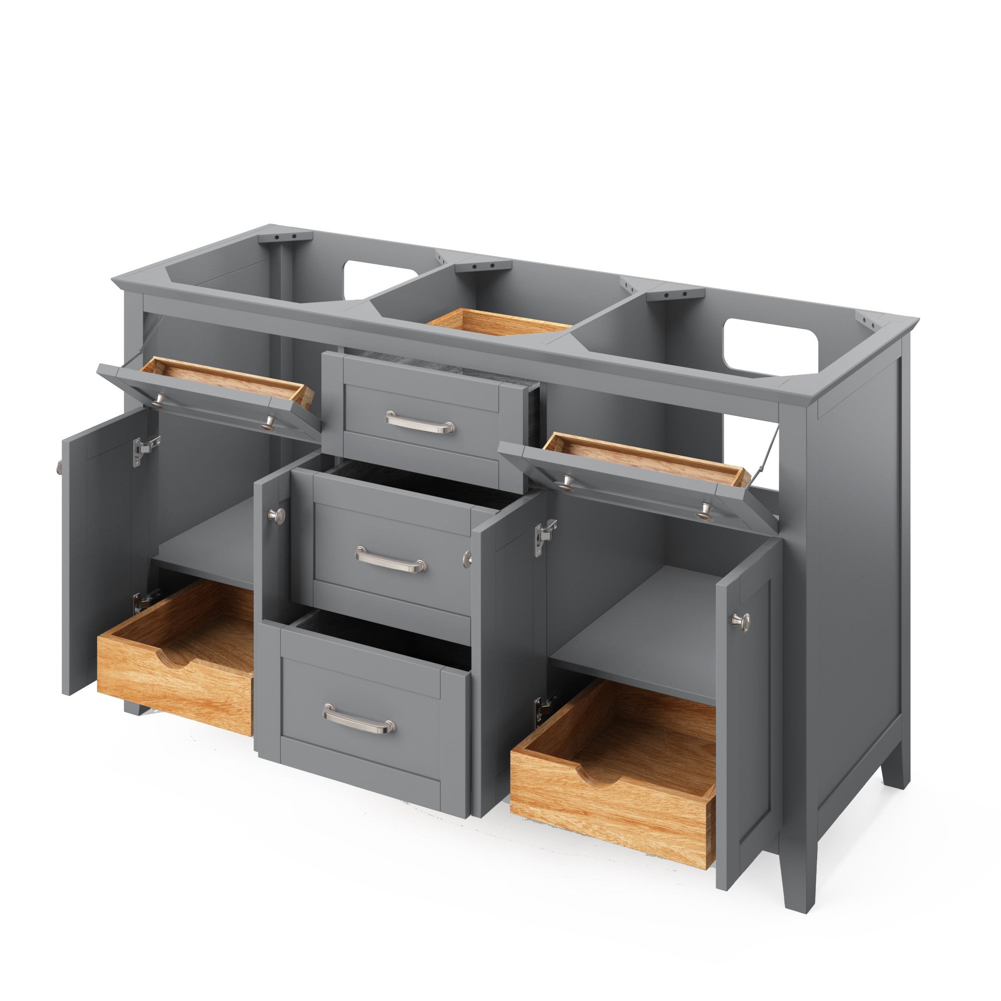 60" Grey Chatham Vanity, double bowl | KitchBath