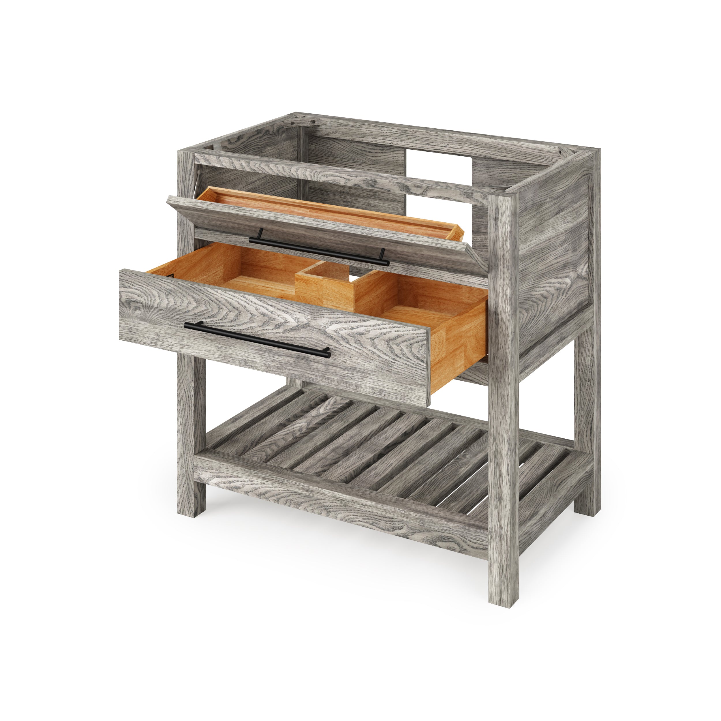 36" Weathered Grey Wavecrest Vanity | KitchBath