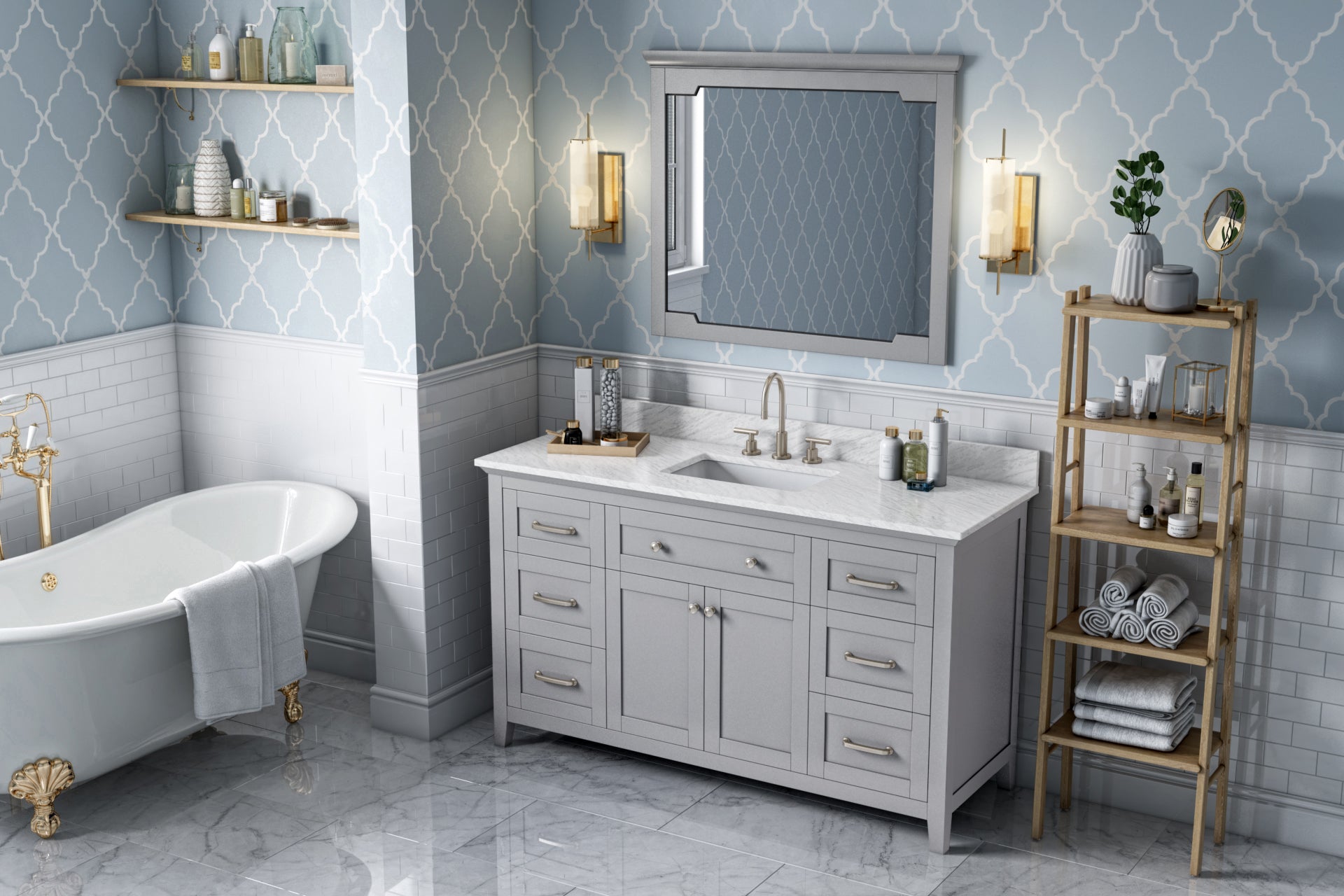 60" Grey Chatham Vanity | KitchBath
