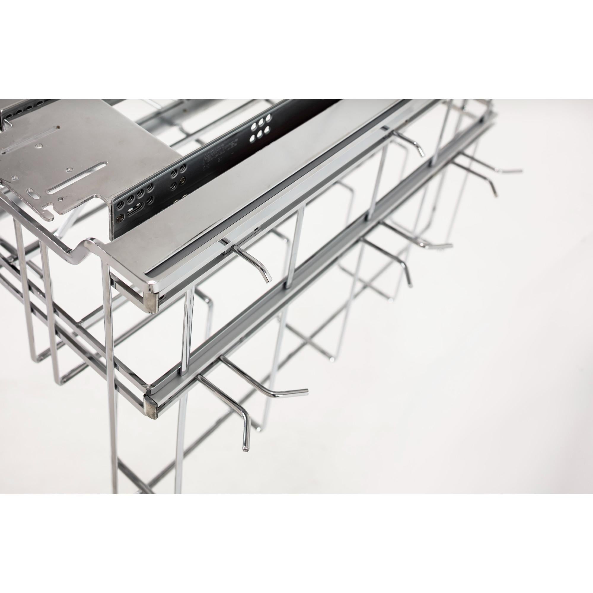 Polished Chrome STORAGE WITH STYLE® Soft-close Hanging Pan Pullout | KitchBath