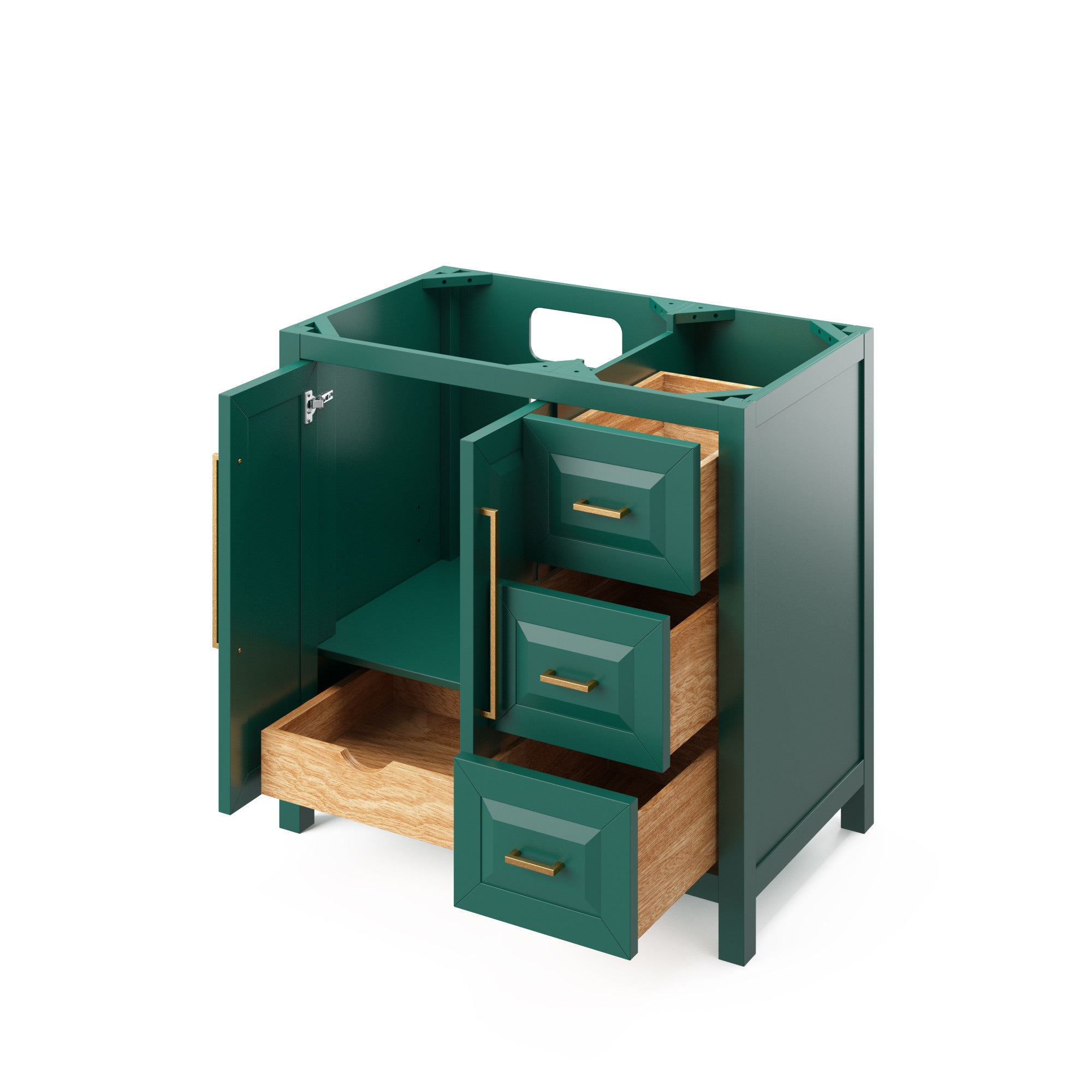 36" Black Cade Vanity, left offset | KitchBath