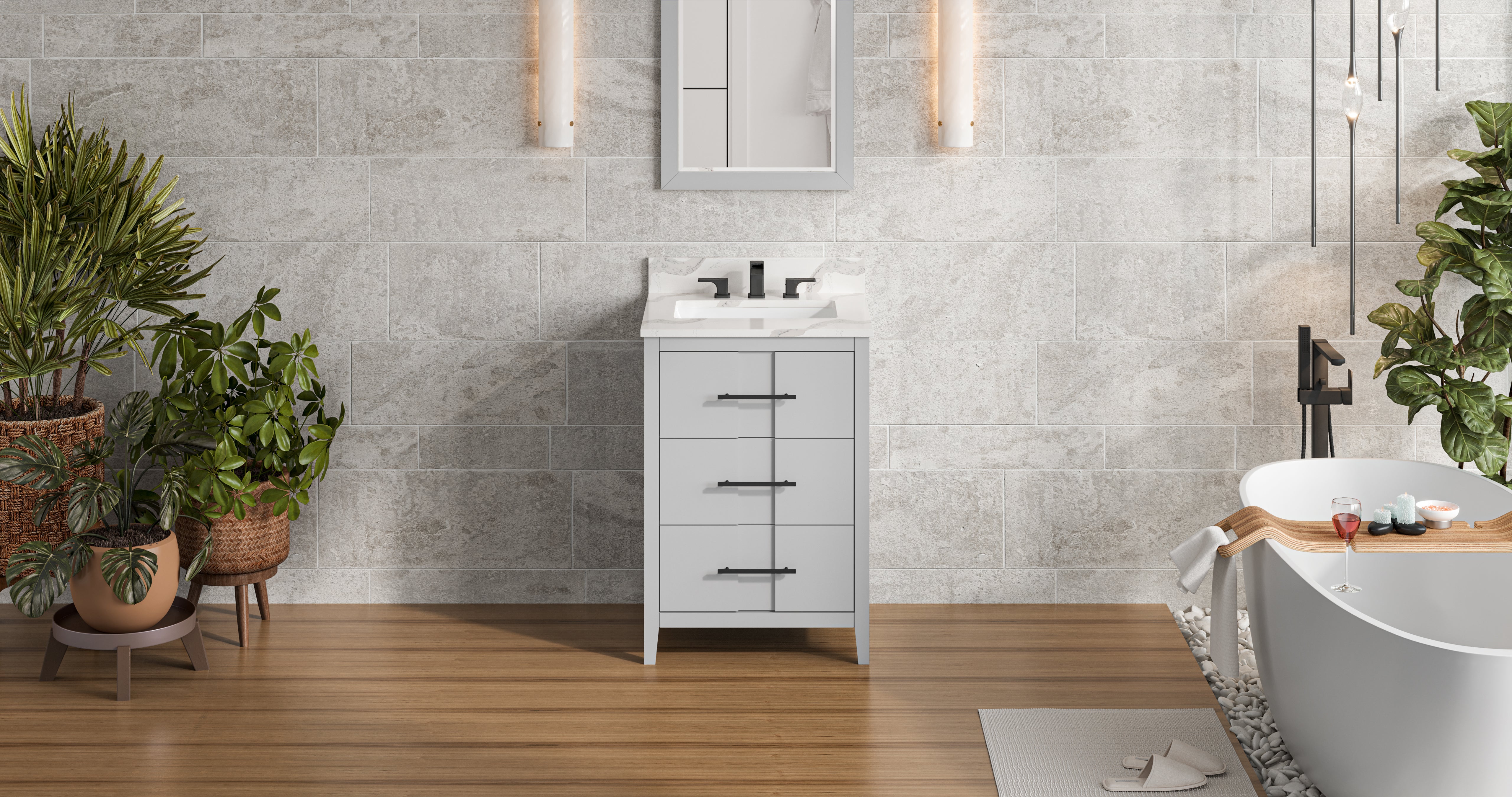 24" Grey Katara Vanity | KitchBath
