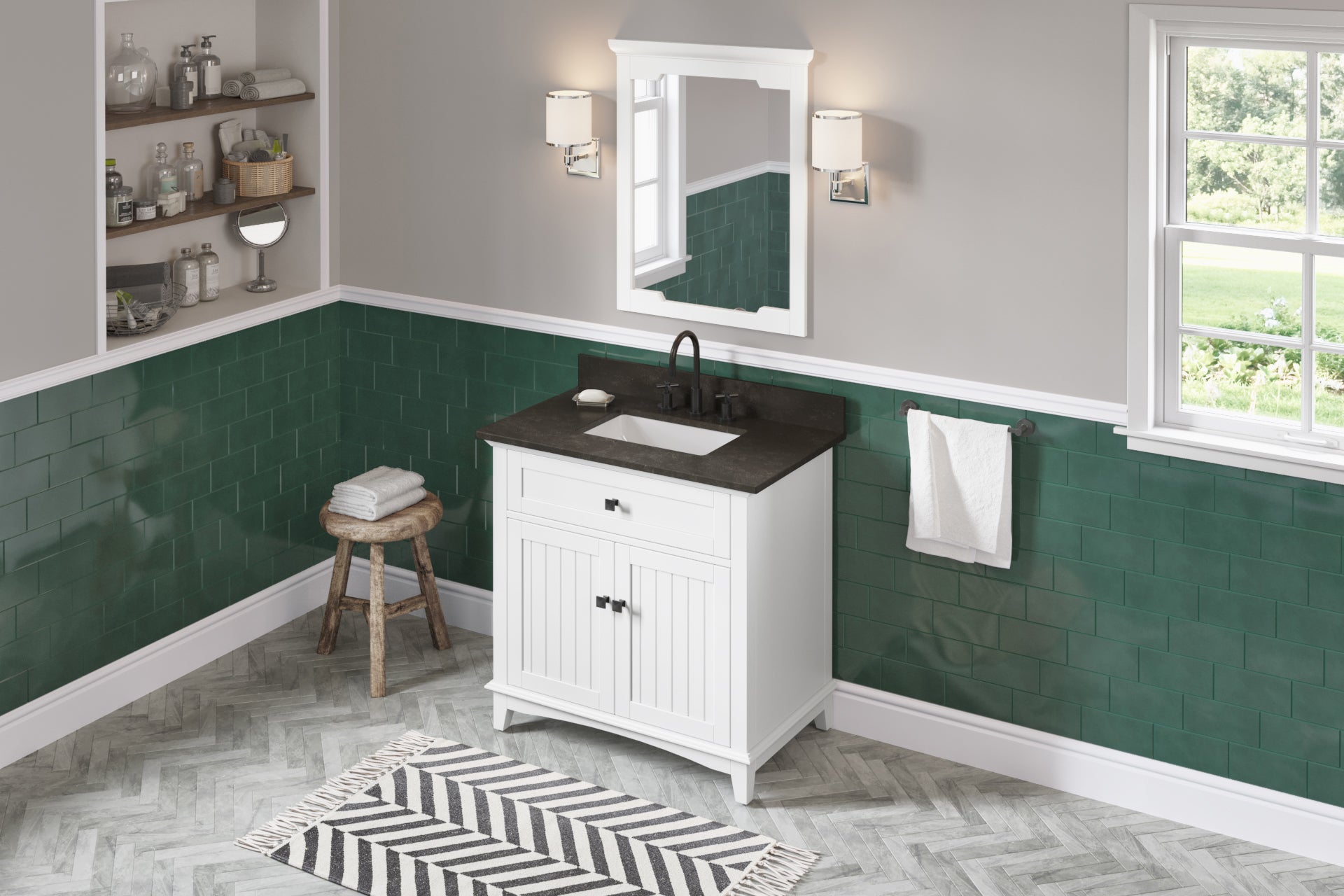 36" White Savino Vanity | KitchBath
