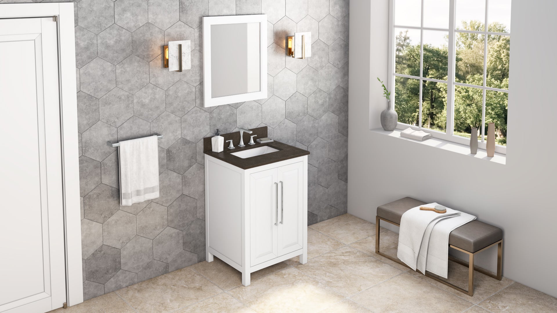24" White Cade Vanity | KitchBath