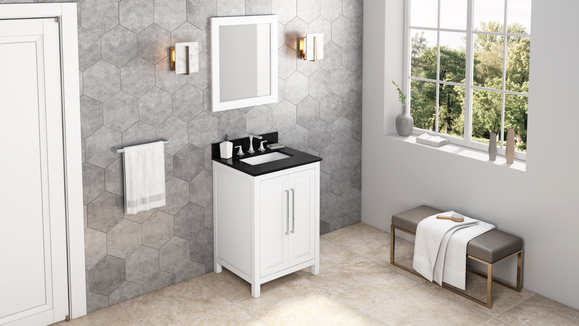 24" White Cade Vanity | KitchBath