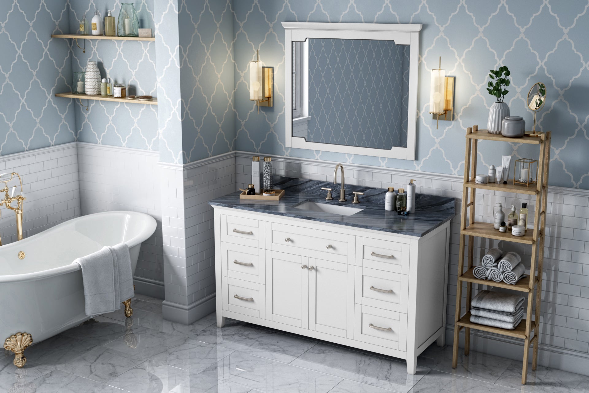60" White Chatham Vanity | KitchBath
