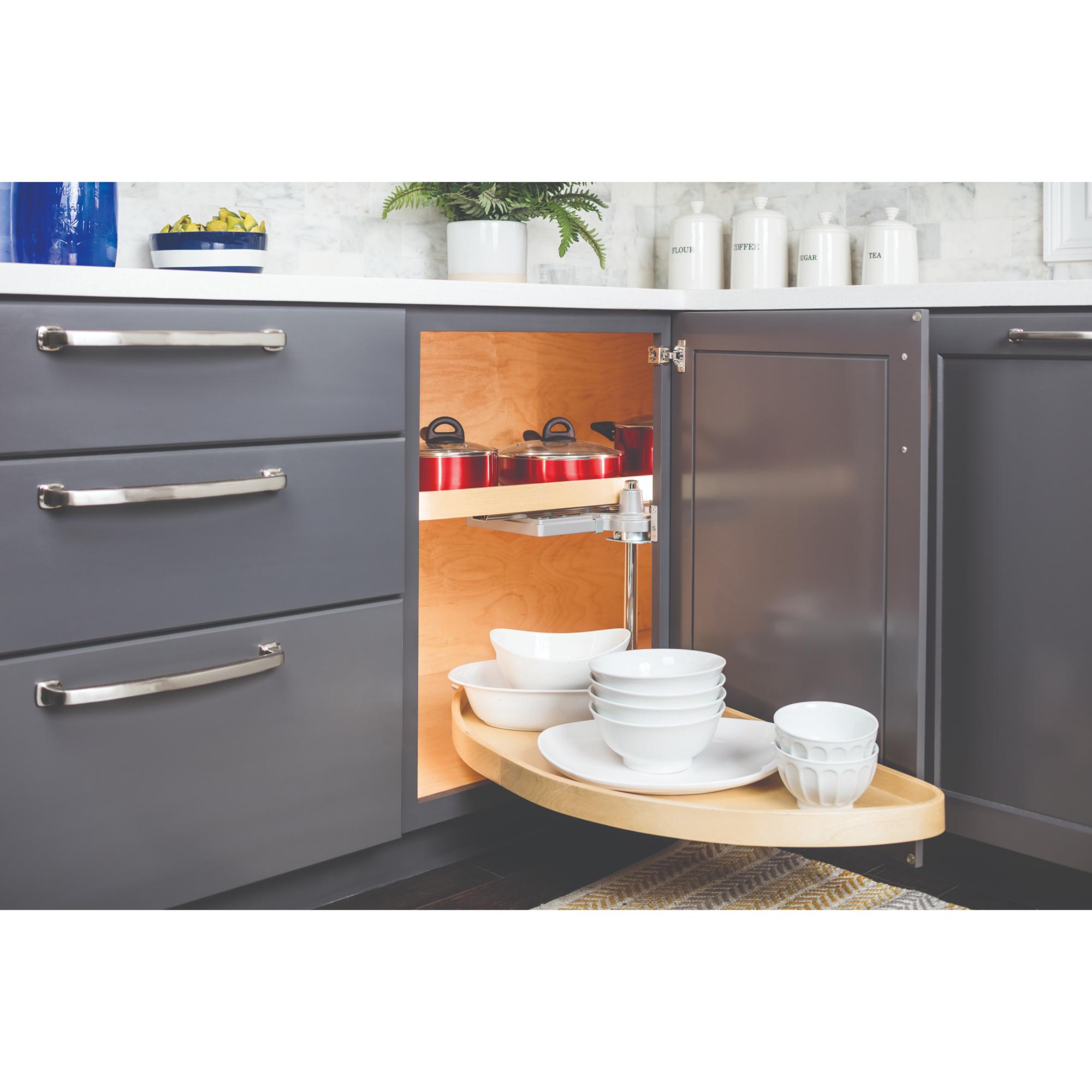 38" Wood Half-Moon Lazy Susan | KitchBath
