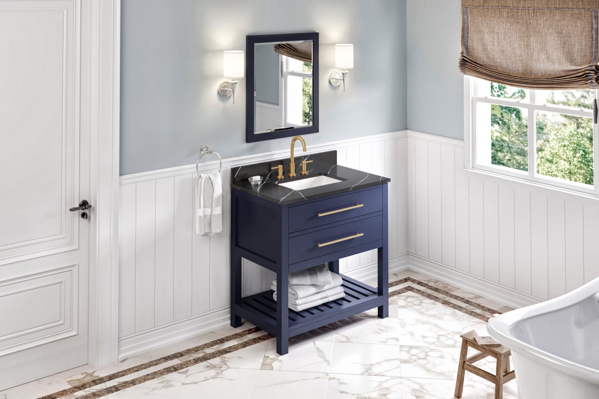 36" Hale Blue Wavecrest Vanity | KitchBath