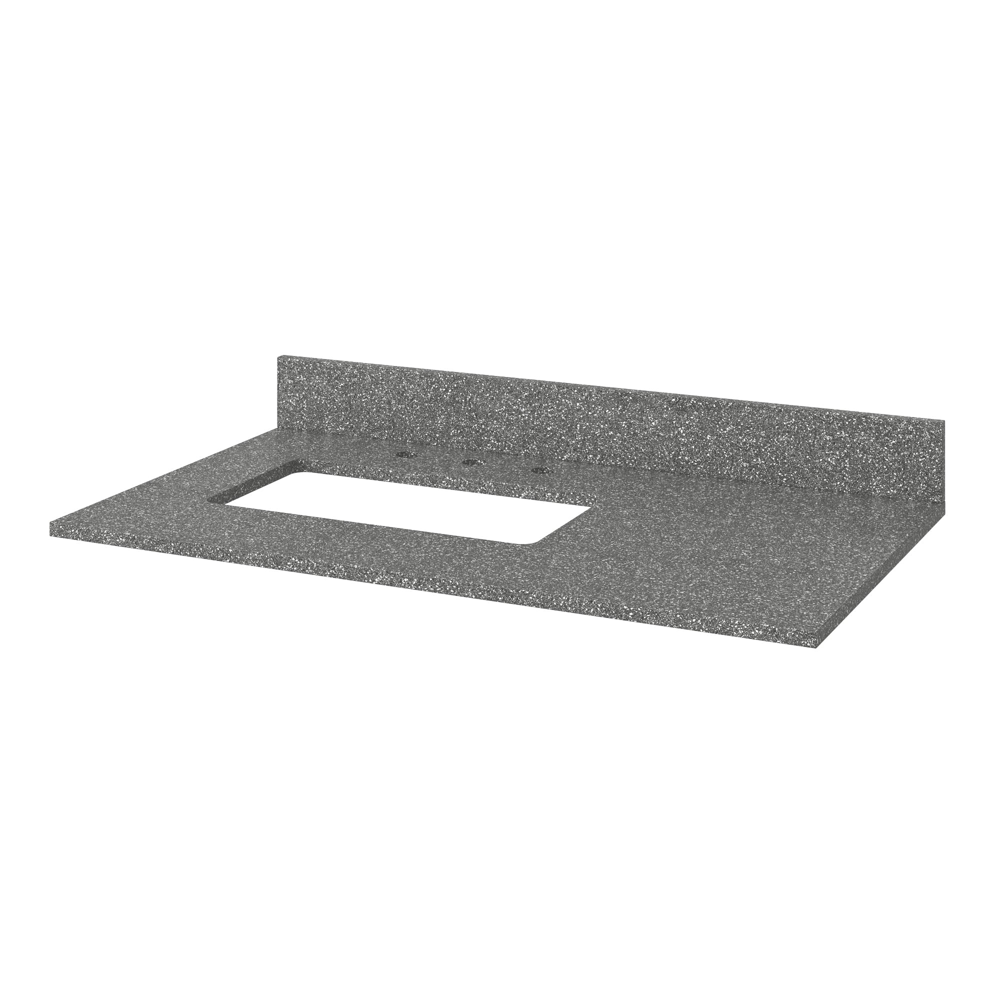 36" Forest Green Cade Vanity, left offset, Boulder Vanity Cultured Marble Vanity Top, undermount rectangle bowl | KitchBath