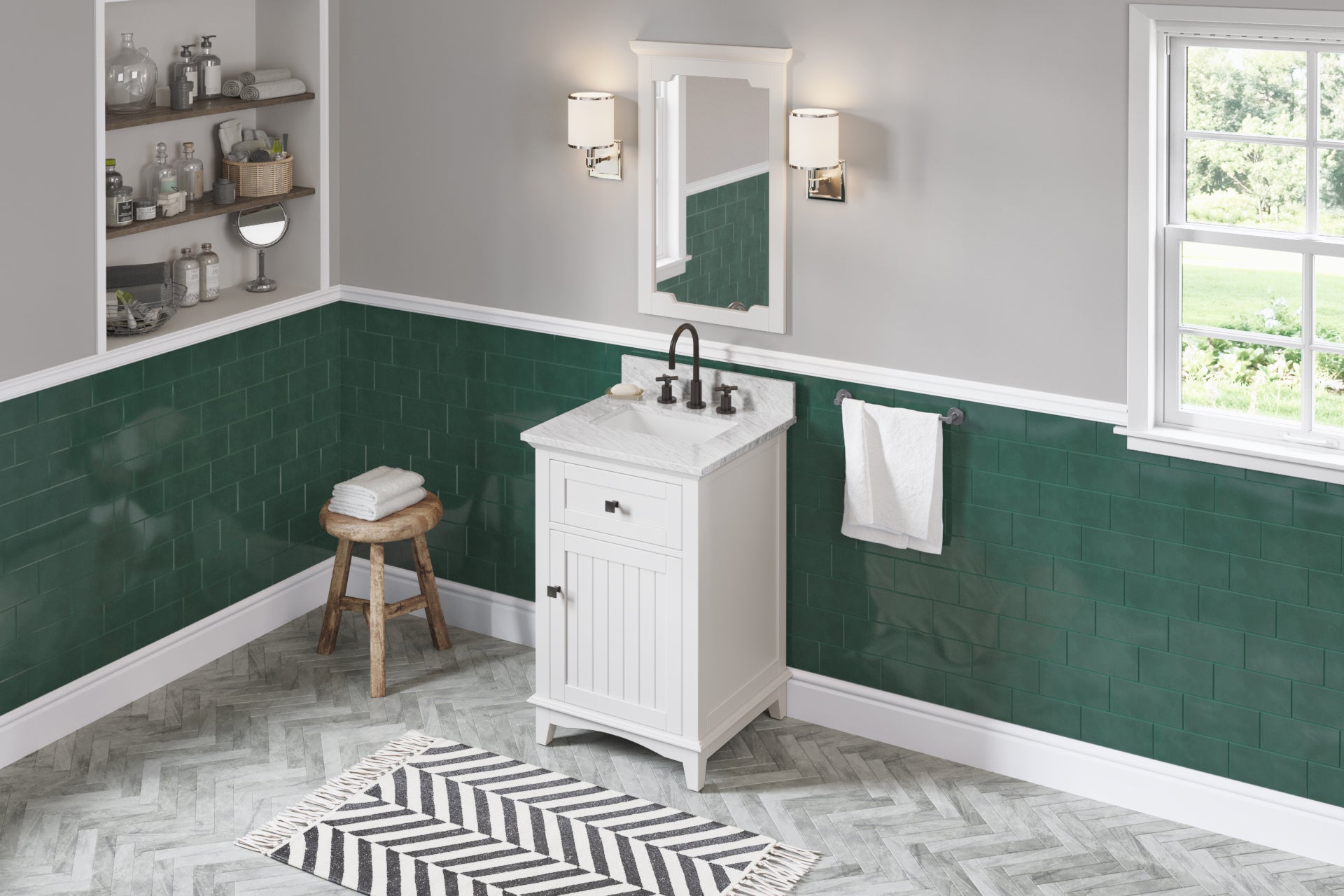 24" White Savino Vanity | KitchBath