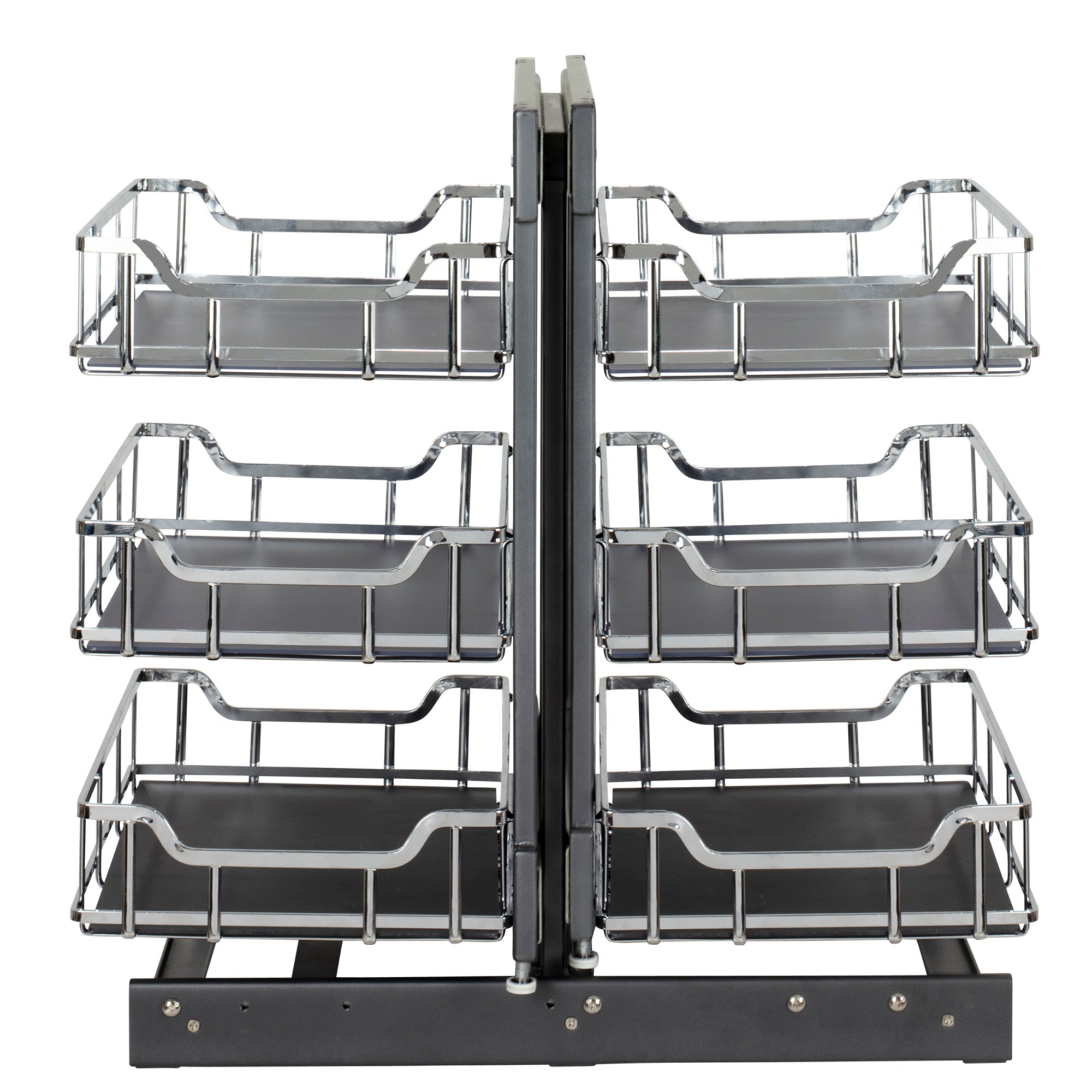 15" Polished Chrome STORAGE WITH STYLE® Full-Height Blind Corner Organizer | KitchBath