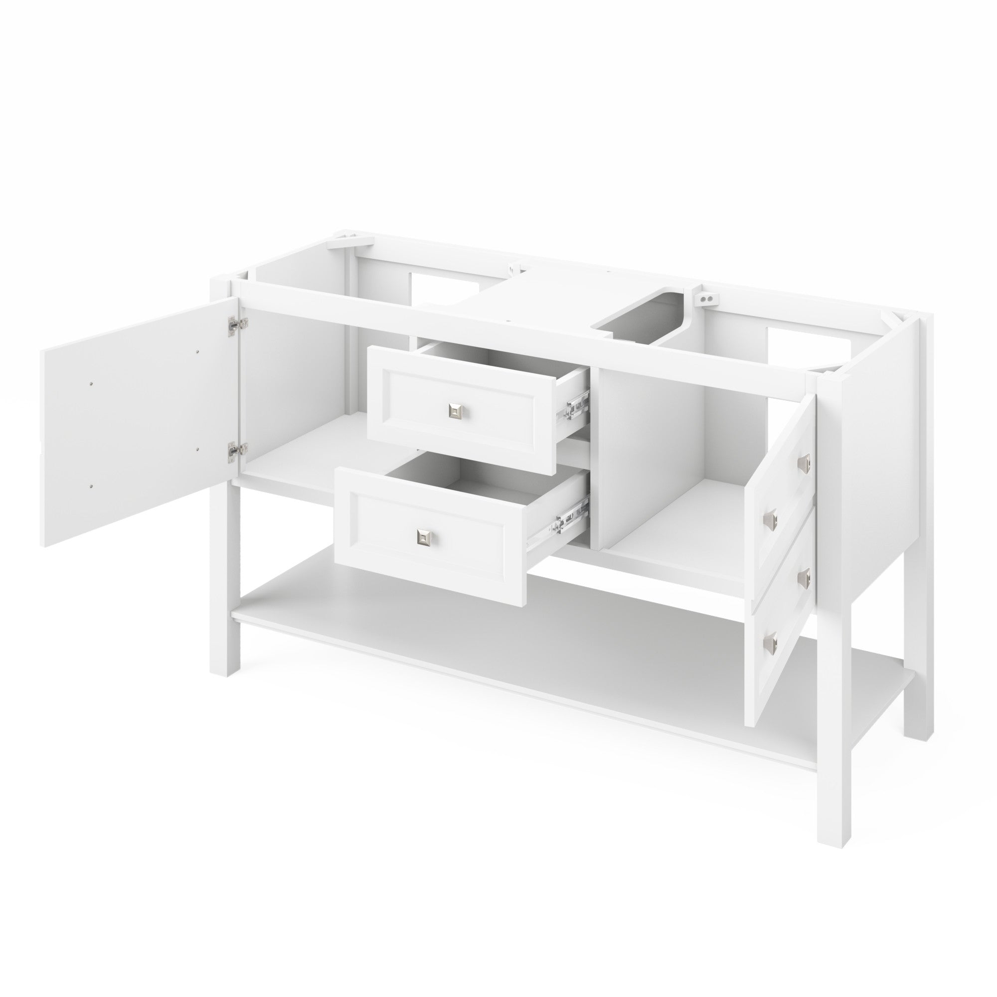 60" Grey Adler Vanity, double bowl, Calacatta Vienna Quartz Vanity Top, two undermount rectangle bowls
