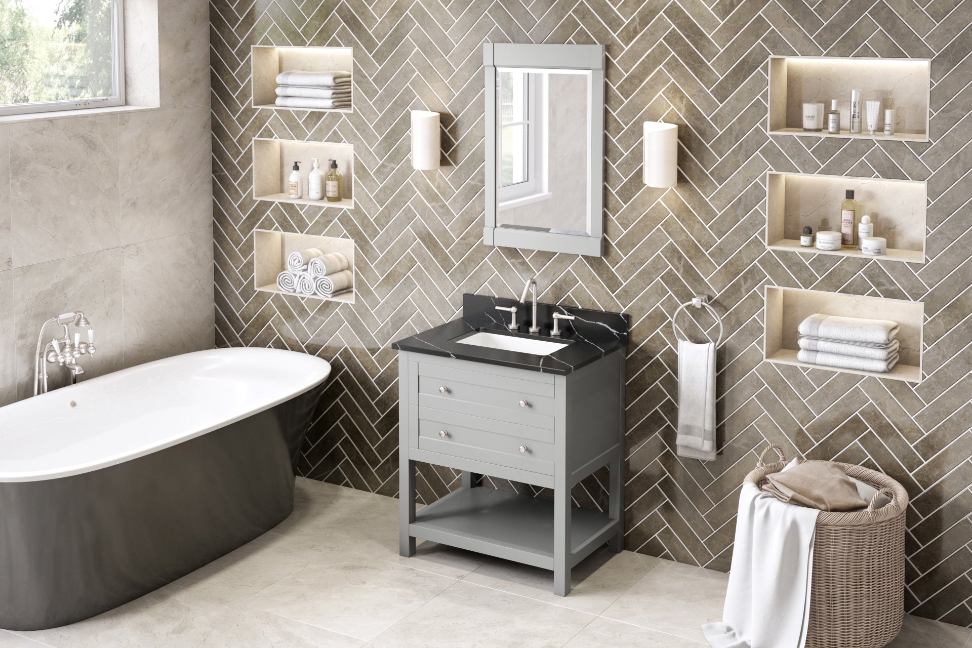 30" Grey Astoria Vanity | KitchBath
