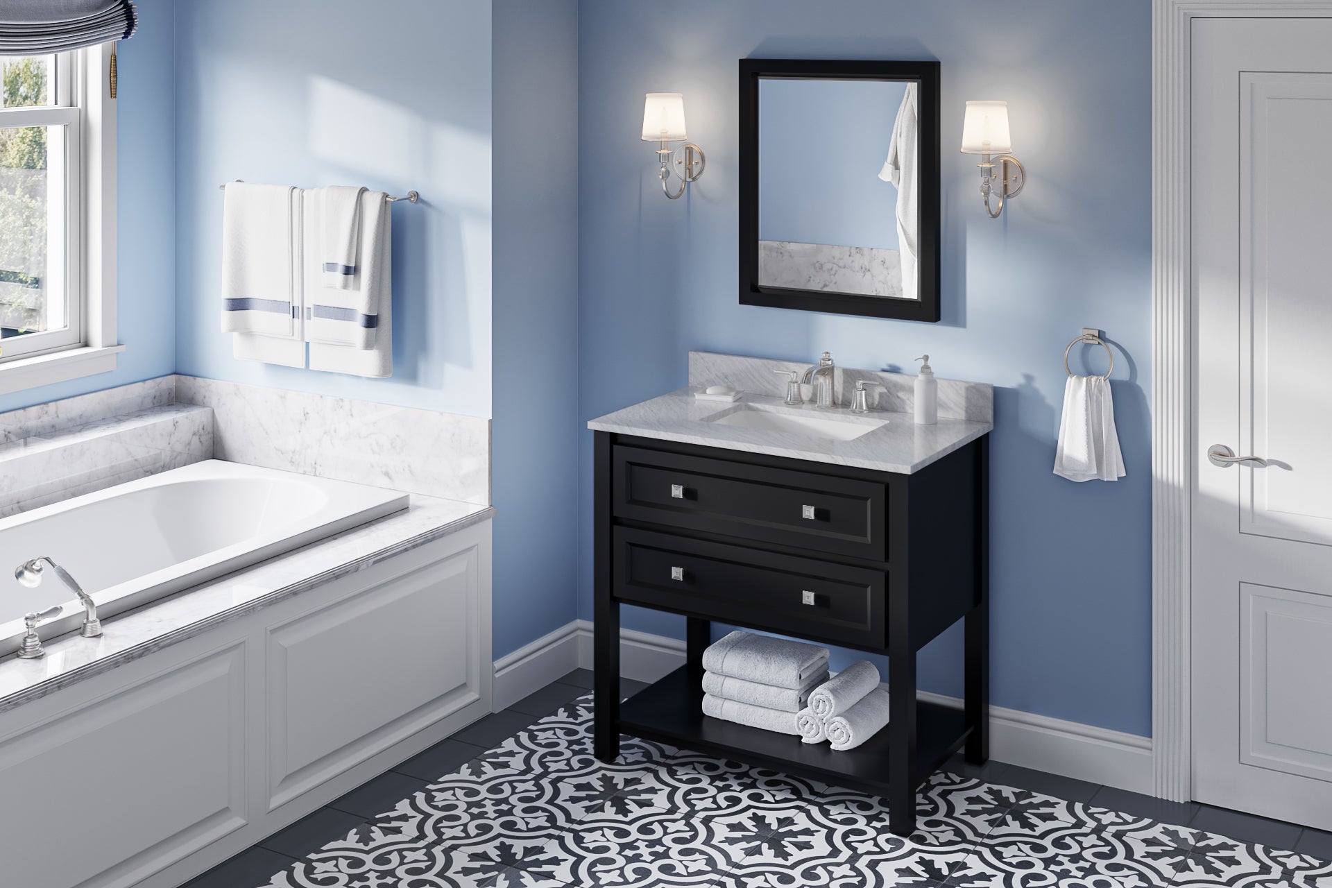 36" Black Adler Vanity | KitchBath