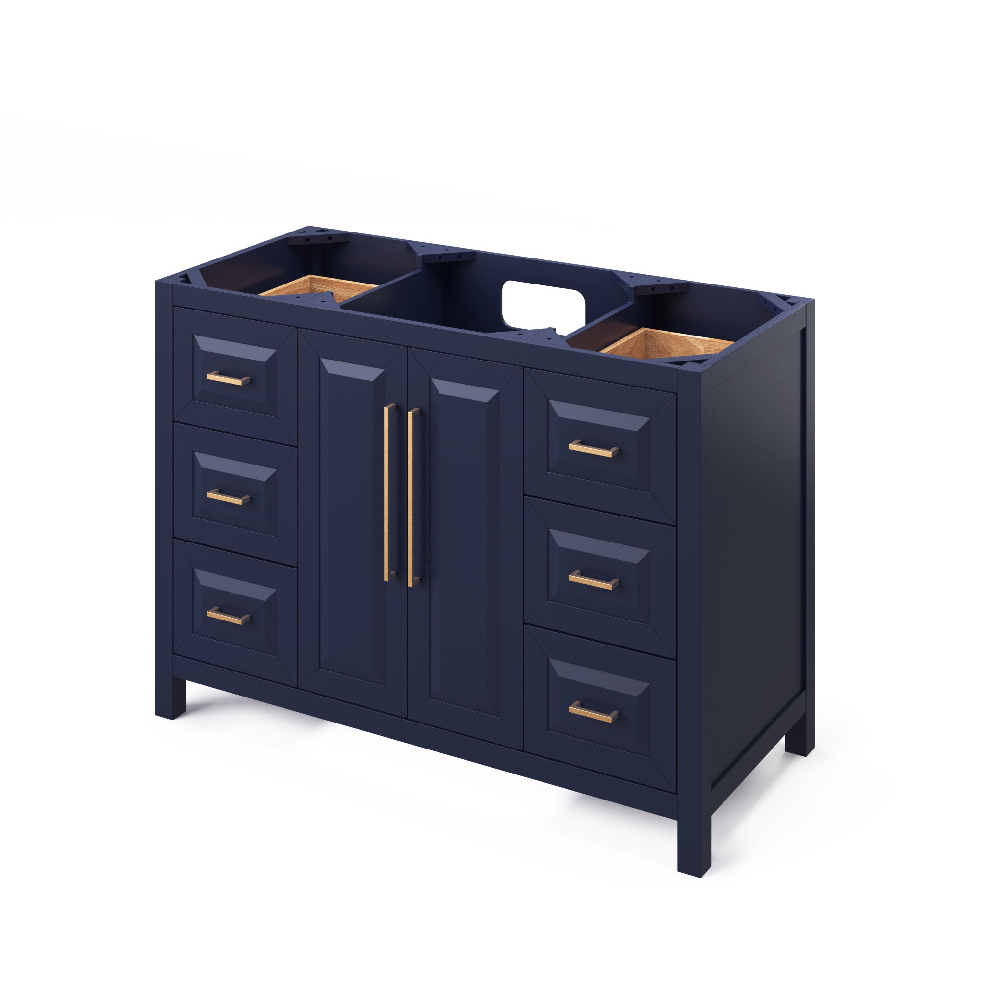 48" Hale Blue Cade Vanity, Boulder Cultured Marble Vanity Top, undermount rectangle bowl | KitchBath