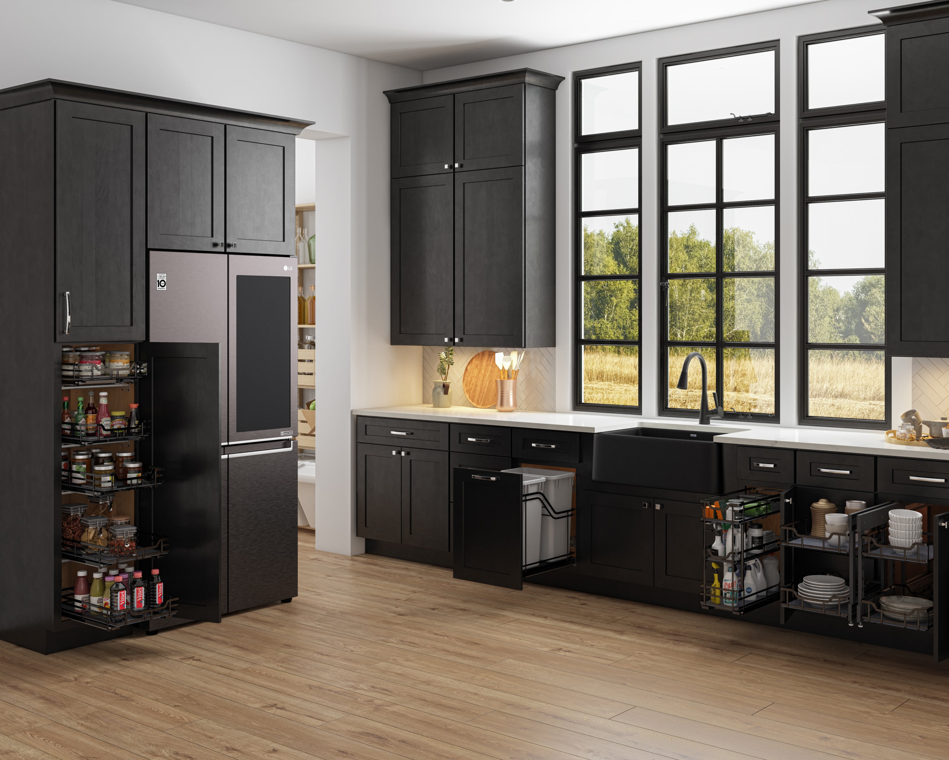 15" Black Nickel STORAGE WITH STYLE® Blind Corner Organizer | KitchBath