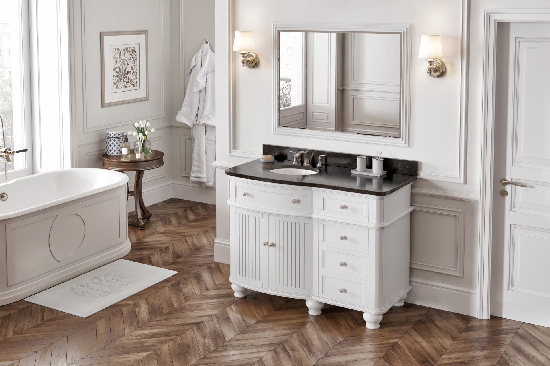 48" White Compton Vanity | KitchBath