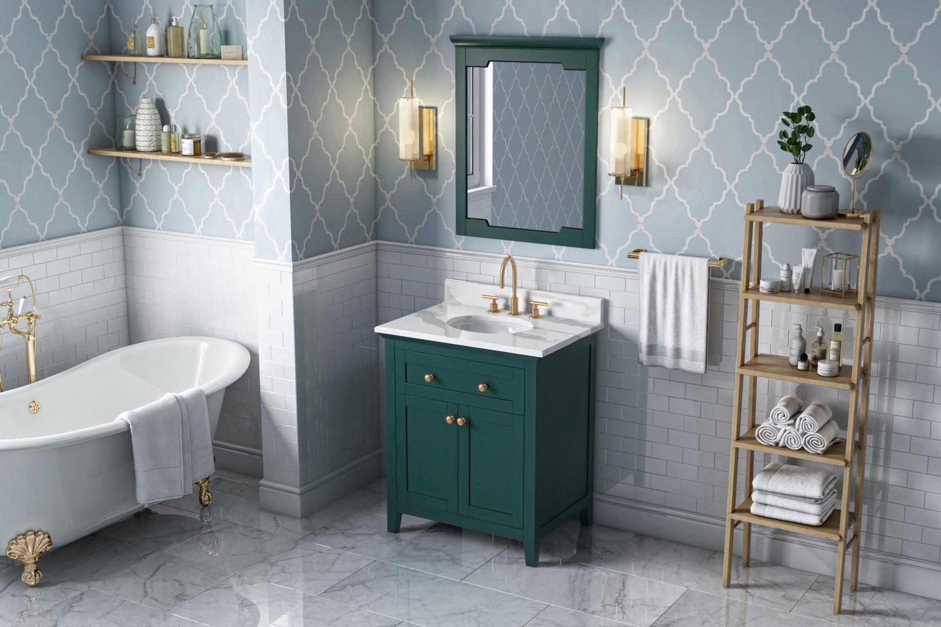 30" Forest Green Chatham Vanity | KitchBath