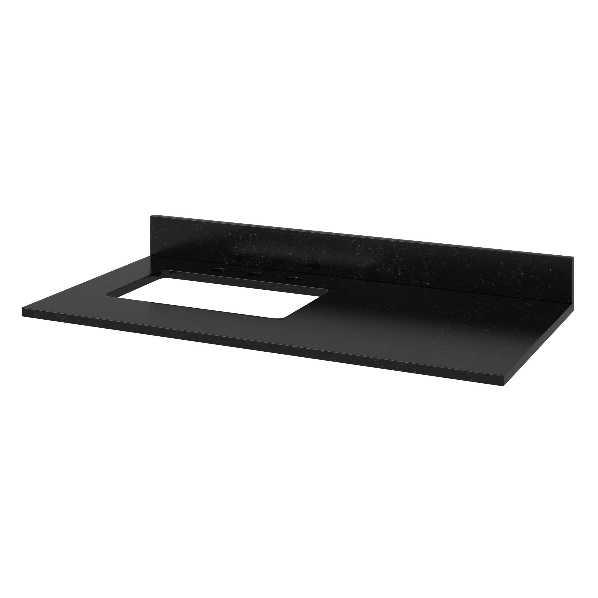42" Forest Green Katara Vanity, left offset, Black Granite Vanity Top, undermount rectangle bowl | KitchBath