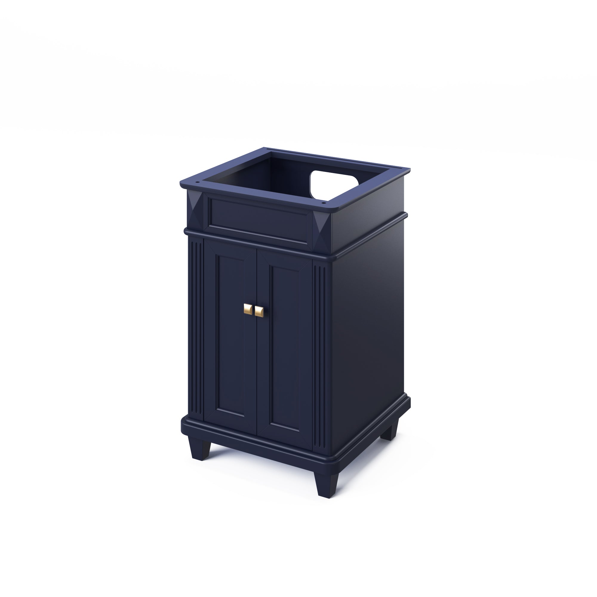 24" Hale Blue Douglas Vanity, White Carrara Marble Vanity Top, undermount rectangle bowl | KitchBath