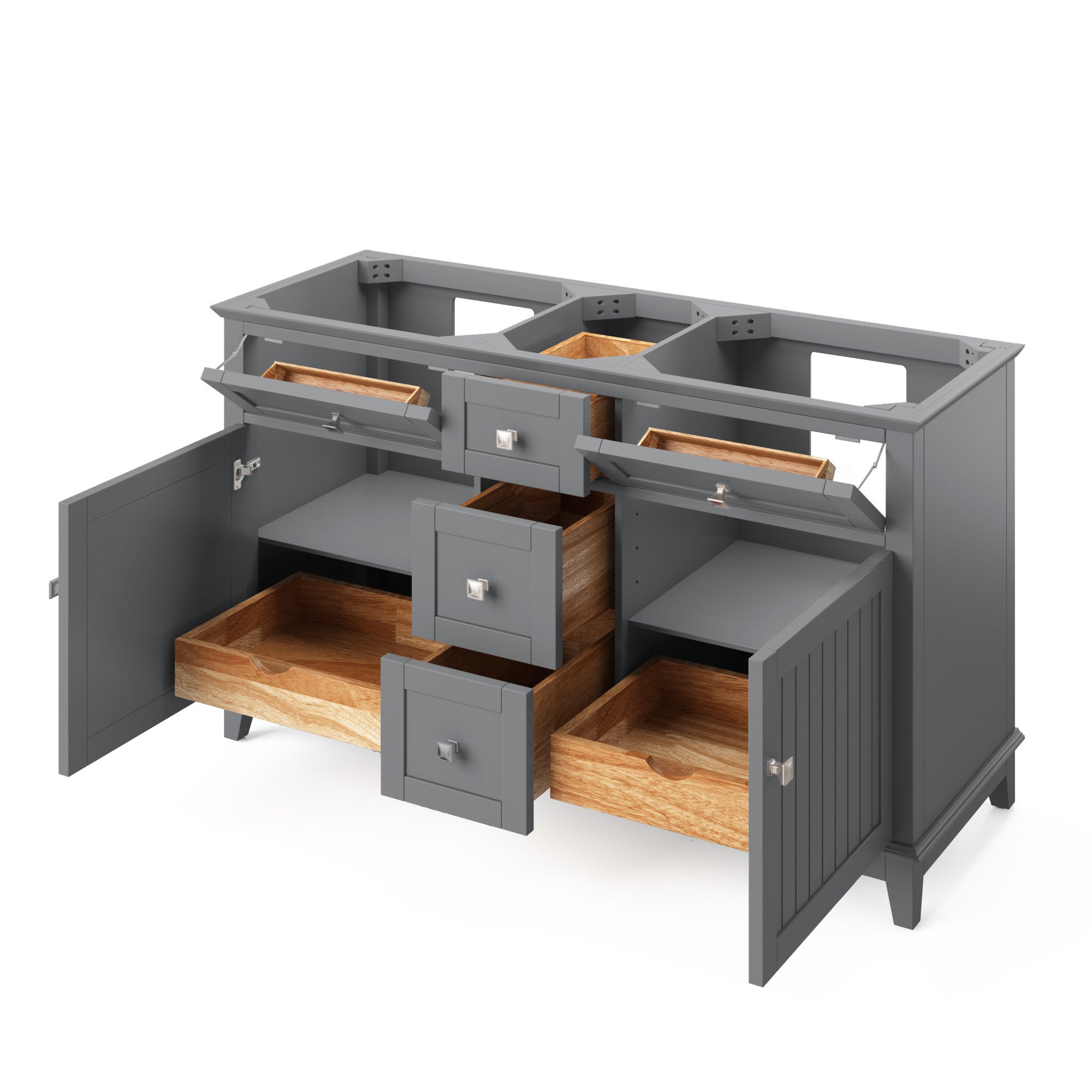 60" Grey Savino Vanity, double bowl | KitchBath