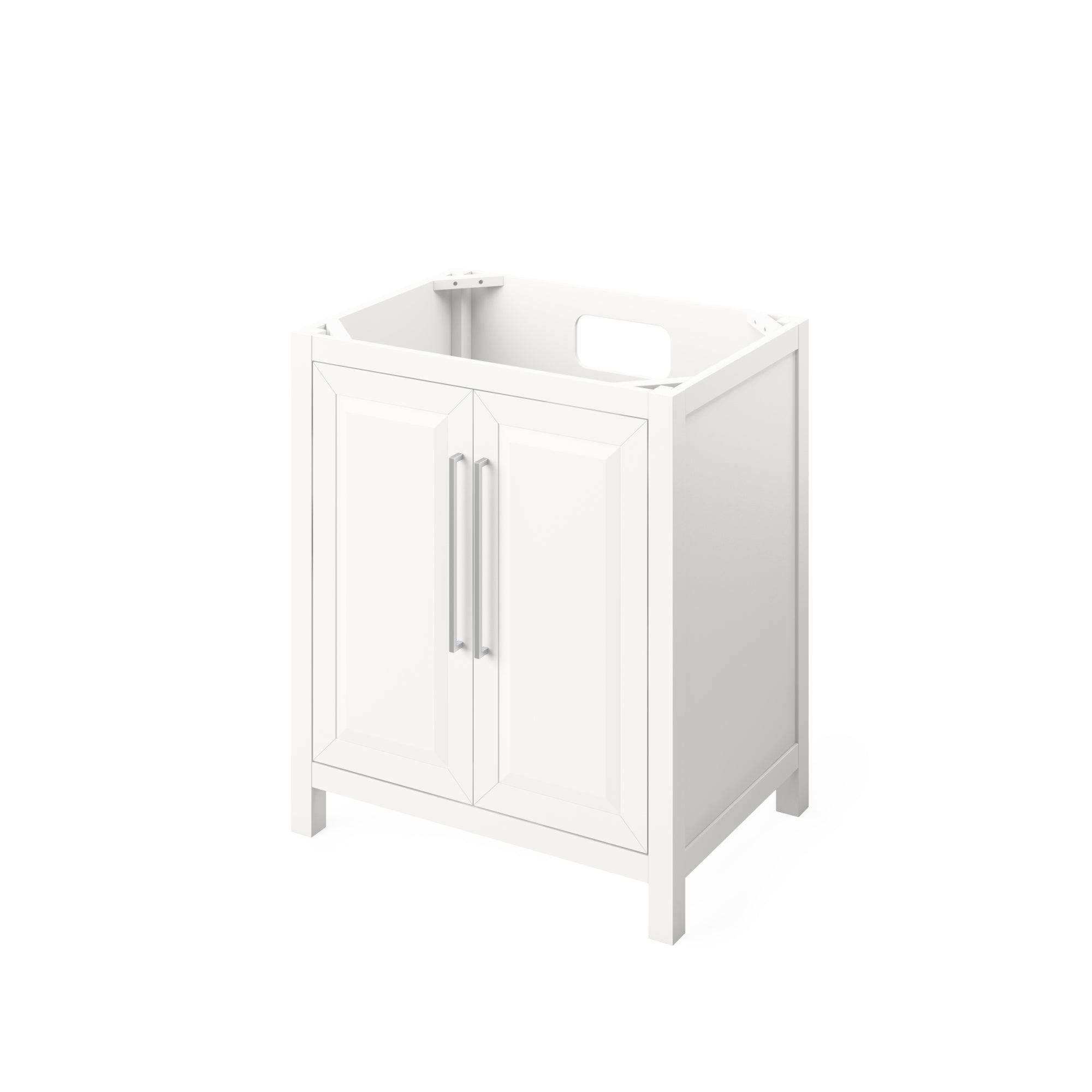 30" White Cade Vanity, Calacatta Vienna Quartz Vanity Top, undermount rectangle bowl | KitchBath