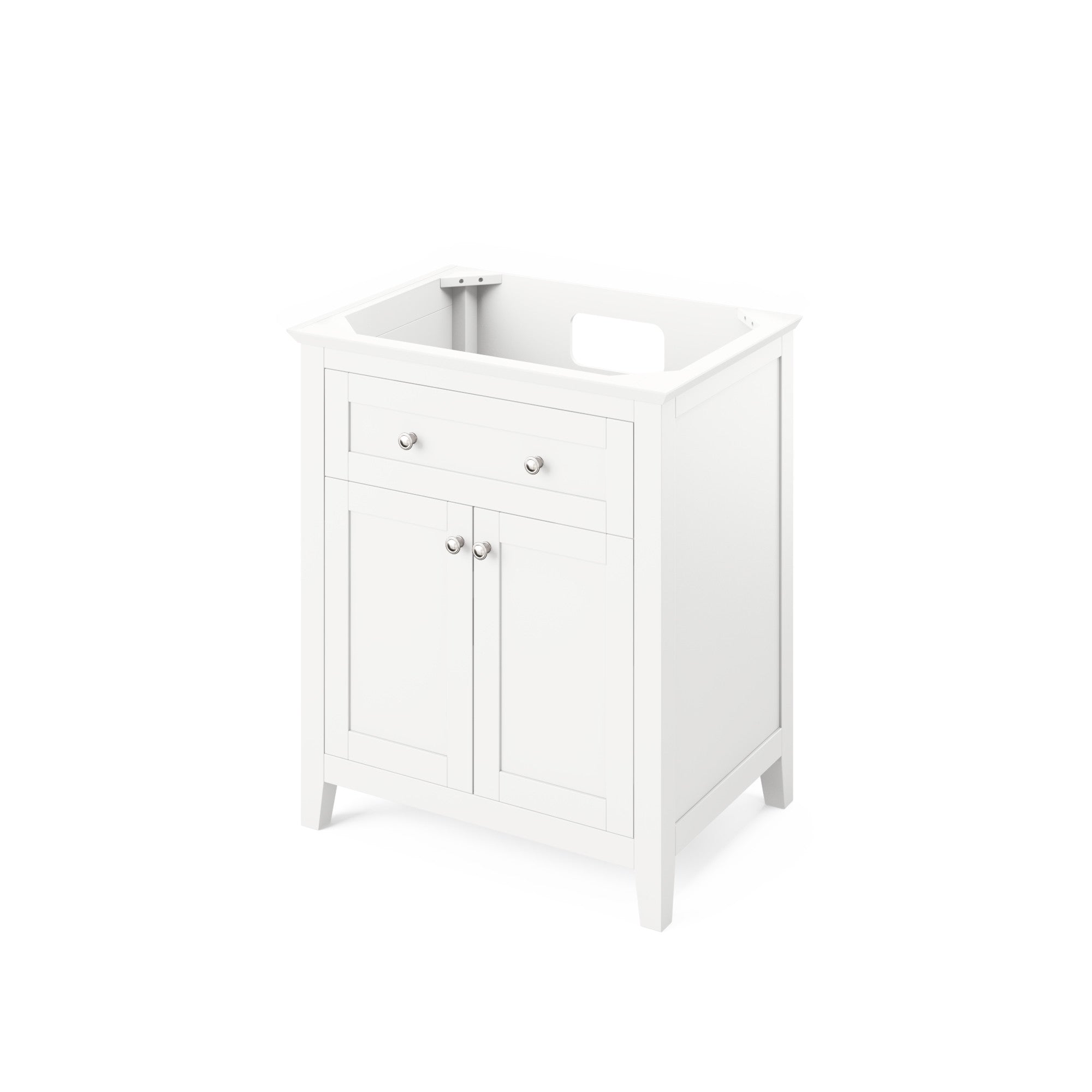 30" White Chatham Vanity, Boulder Cultured Marble Vanity Top, undermount rectangle bowl | KitchBath