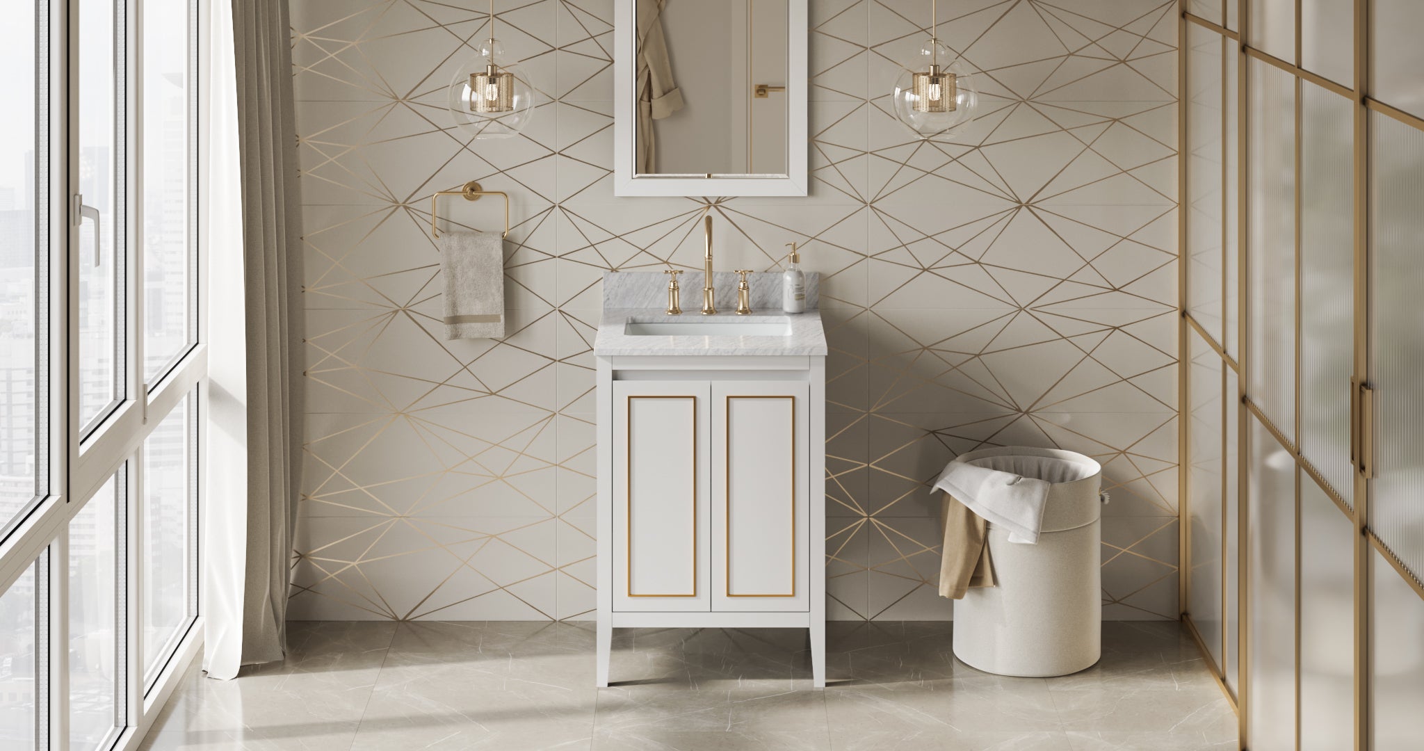24" White Percival Vanity | KitchBath