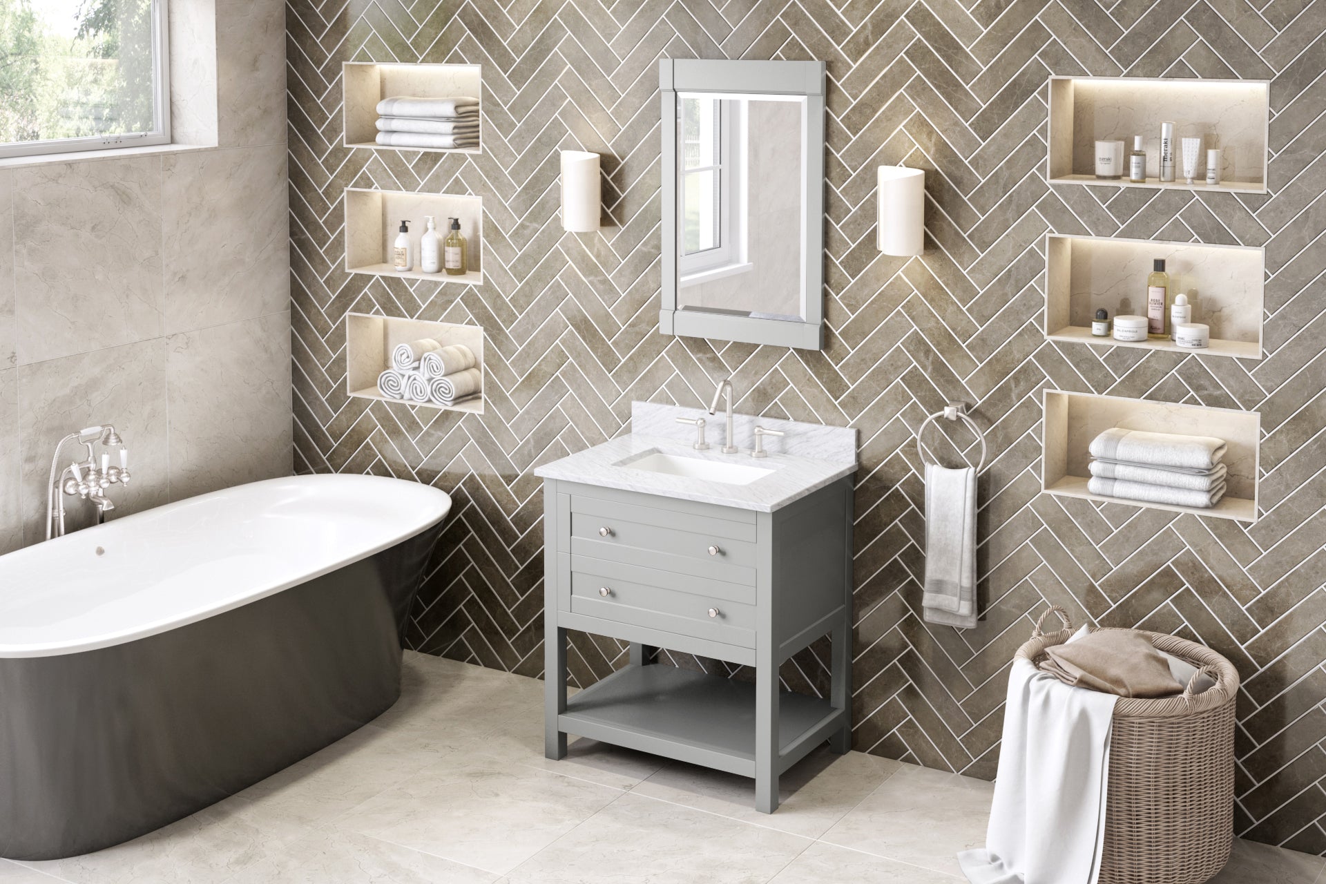 30" Grey Astoria Vanity | KitchBath